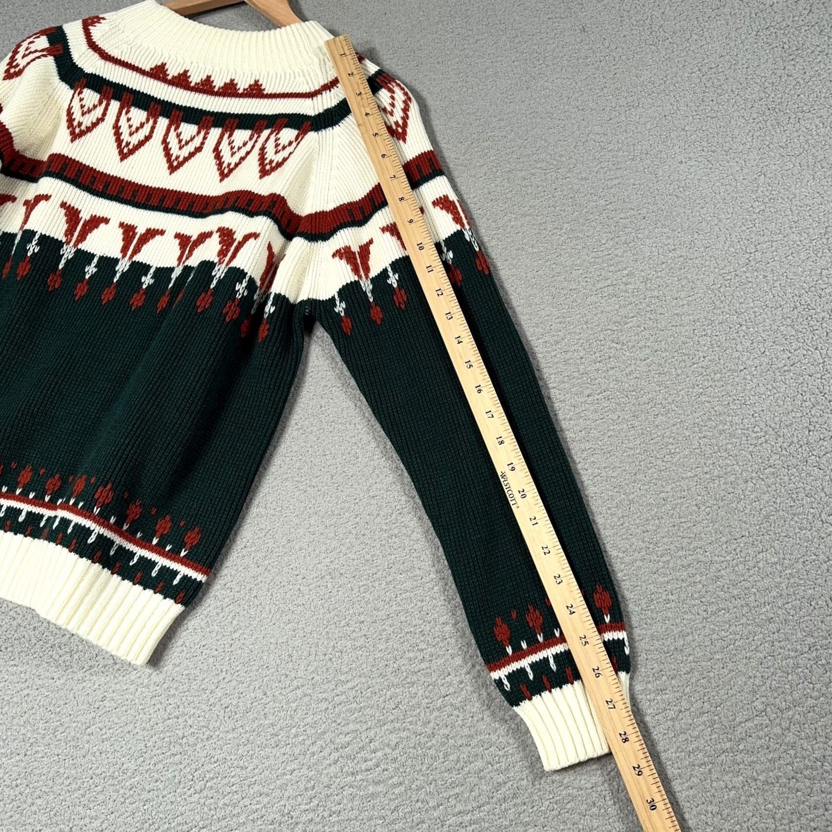JCPenney VINTAGE JCPenney Sweater Mens Medium Green Nordic Fair Isle Ski Pullover 70s Size US M / EU 48-50 / 2 - 8 Thumbnail
