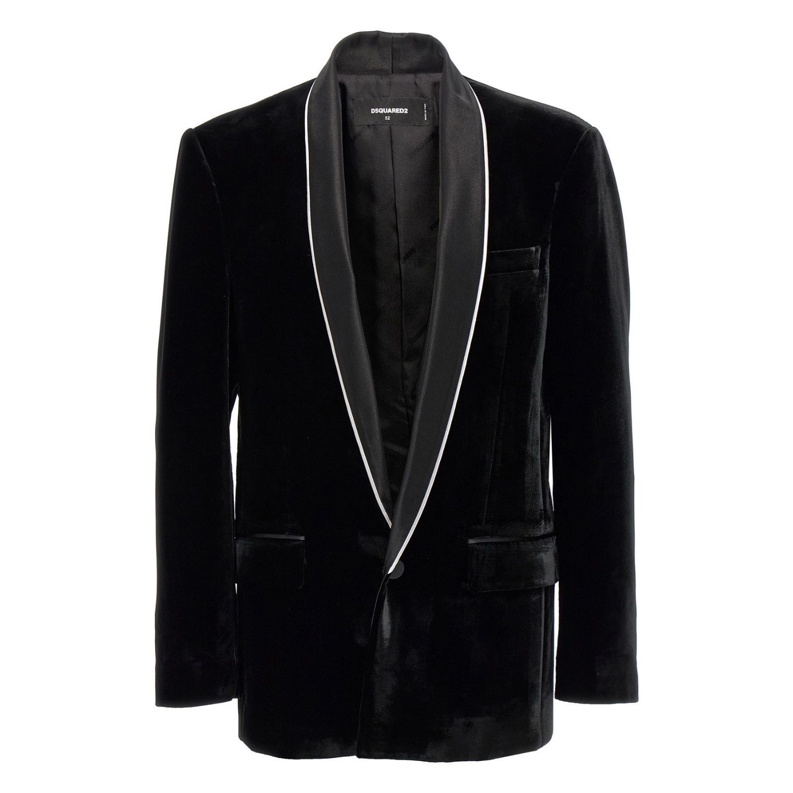 Dsquared2 DSQUARED2 Black Velvet Blazer New & Authentic (Men's size:L; Size US L / EU 52-54 / 3 - 1 Thumbnail