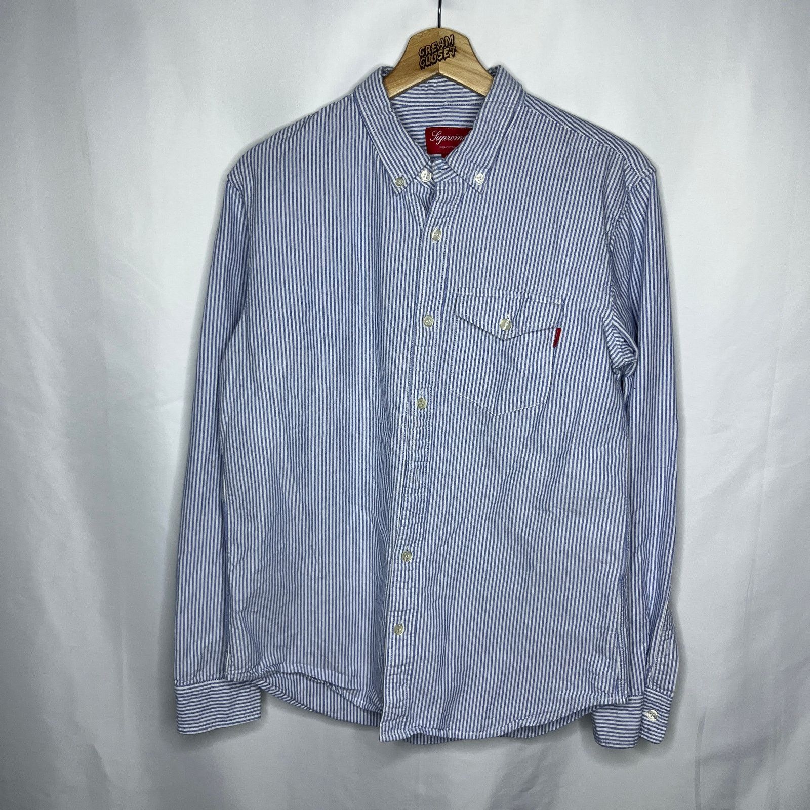 Nike × Supreme Supreme Nike Cotton Blue Stripe Twill Shirt | Grailed