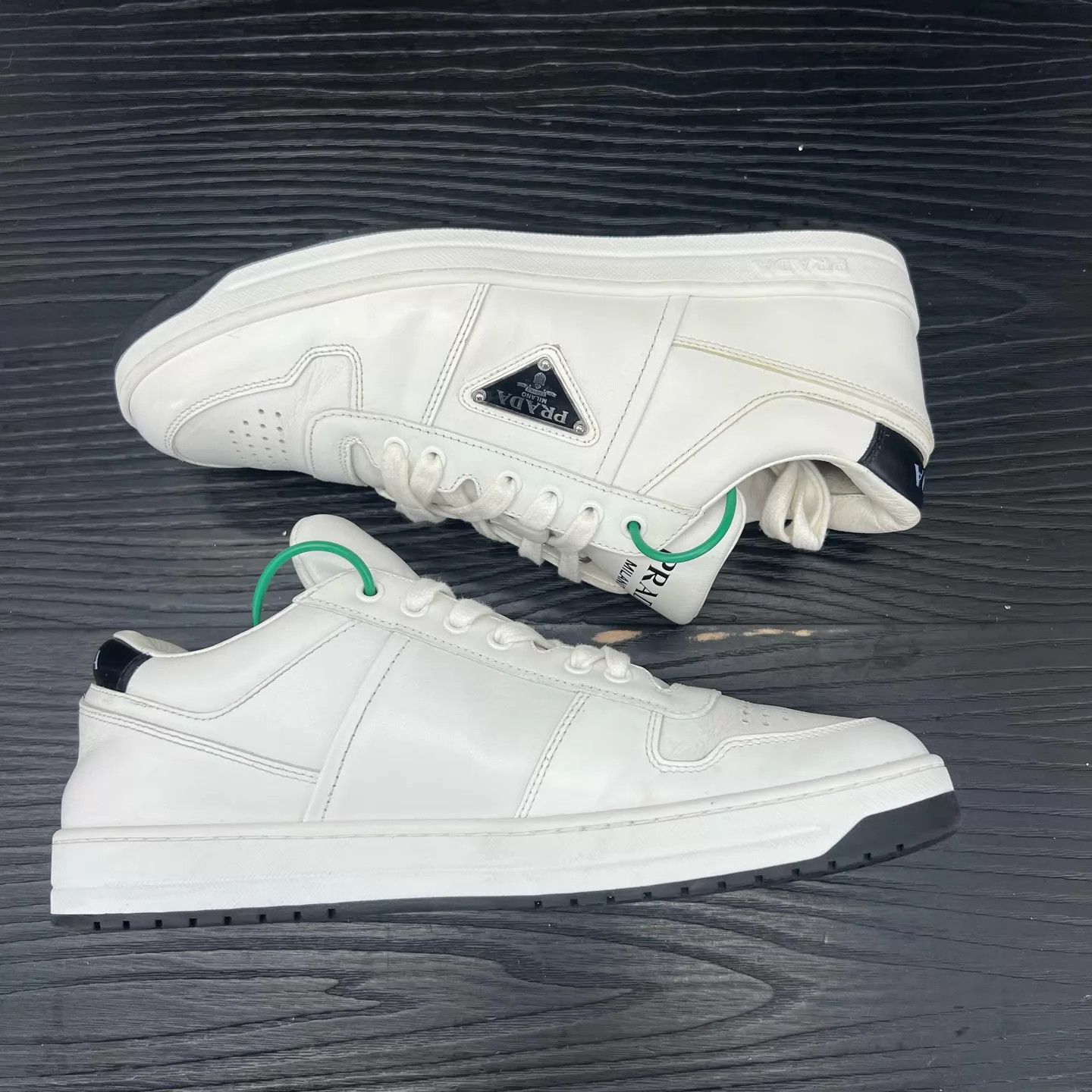 Prada Prada White Triangle Logo Sneakers 6/40 Size US 7 / EU 40 - 3 Thumbnail