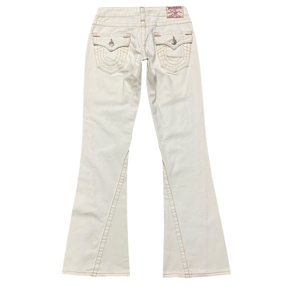 True Religion True Religion Off White Denim Flare Jeans Size 26" / US 2 / IT 38 - 1 Thumbnail