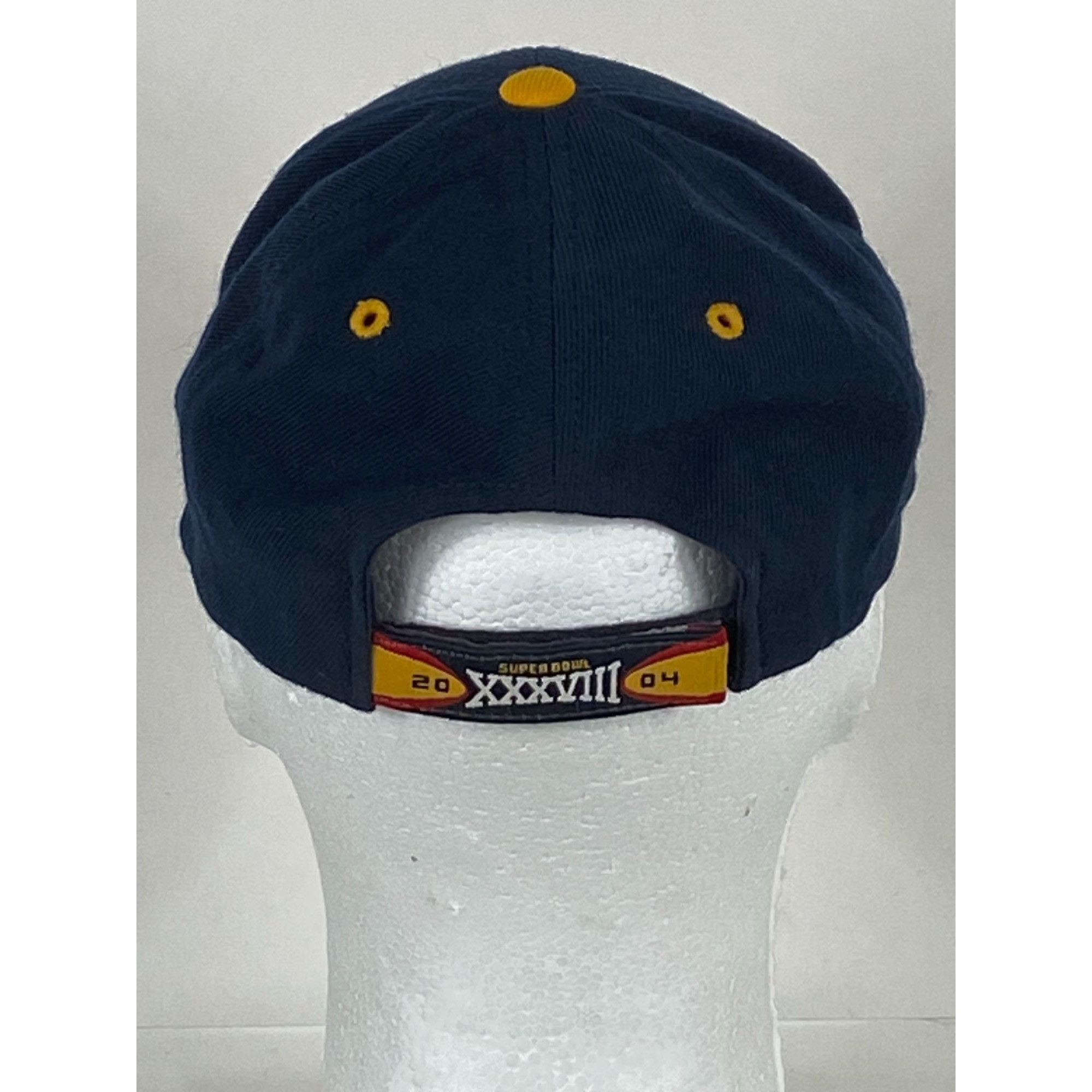 Reebok VTG Reebok 2004 Houston Super Bowl XXXVIII Strapback Cap Blu Size ONE SIZE - 4 Thumbnail