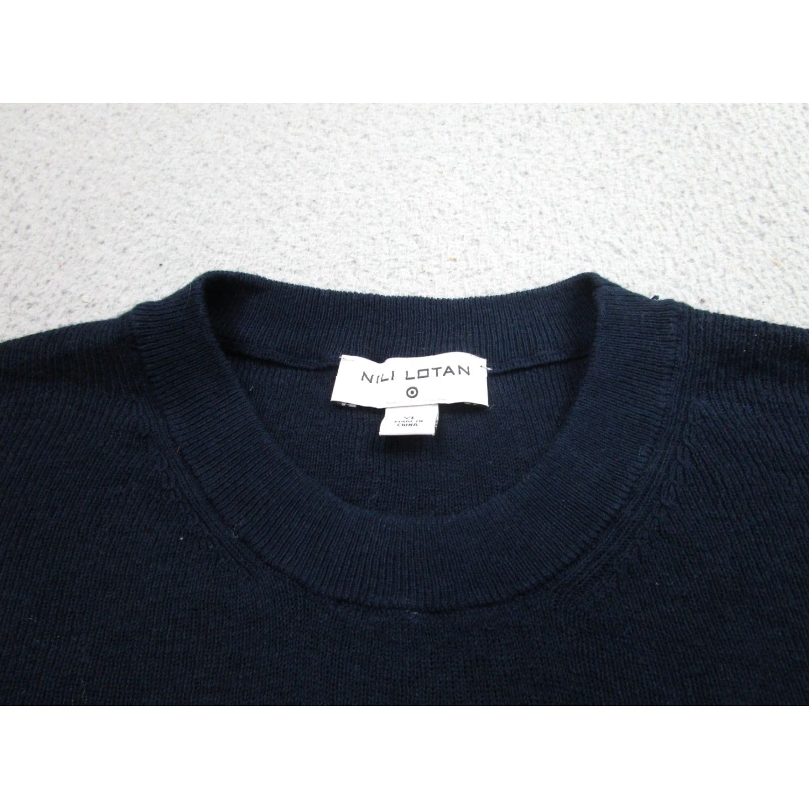 Nili Lotan VINTAGE Nili Lotan Target Sweater Women XL Navy Striped Knit Pullover Cotton Cashmere Wool Womens Size XL / US 12-14 / IT 48-50 - 3 Thumbnail