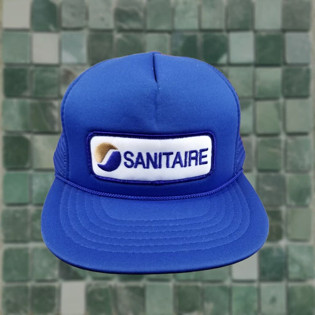 Vintage VINTAGE 90' SANITAIRE BLUE TRUCKER SNAPBACK HAT DEADSTOCK Size ONE SIZE - 1 Thumbnail