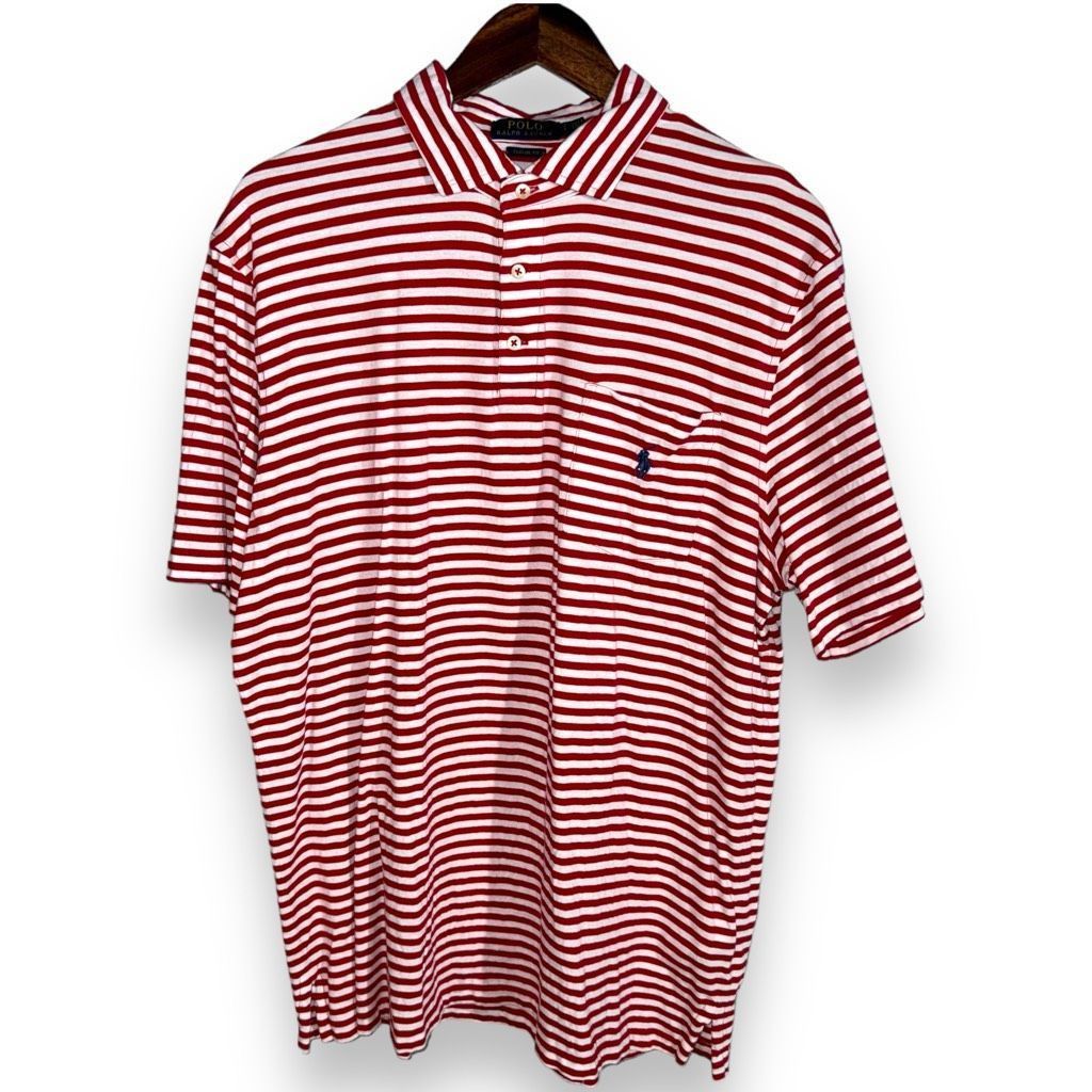 Polo Ralph Lauren Polo Ralph Lauren Red & White Stripes Soft Touch Polo L Size US L / EU 52-54 / 3 - 1 Thumbnail
