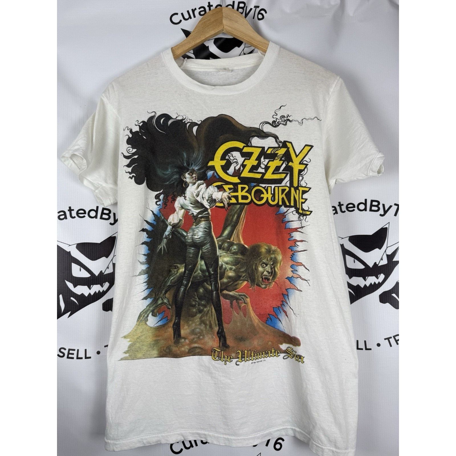 Band Tees × Ozzy Osbourne × Vintage Vintage 80s Ozzy Osborne The Ultimate Sin Tour Sz M 1986 Size US M / EU 48-50 / 2 - 1 Thumbnail