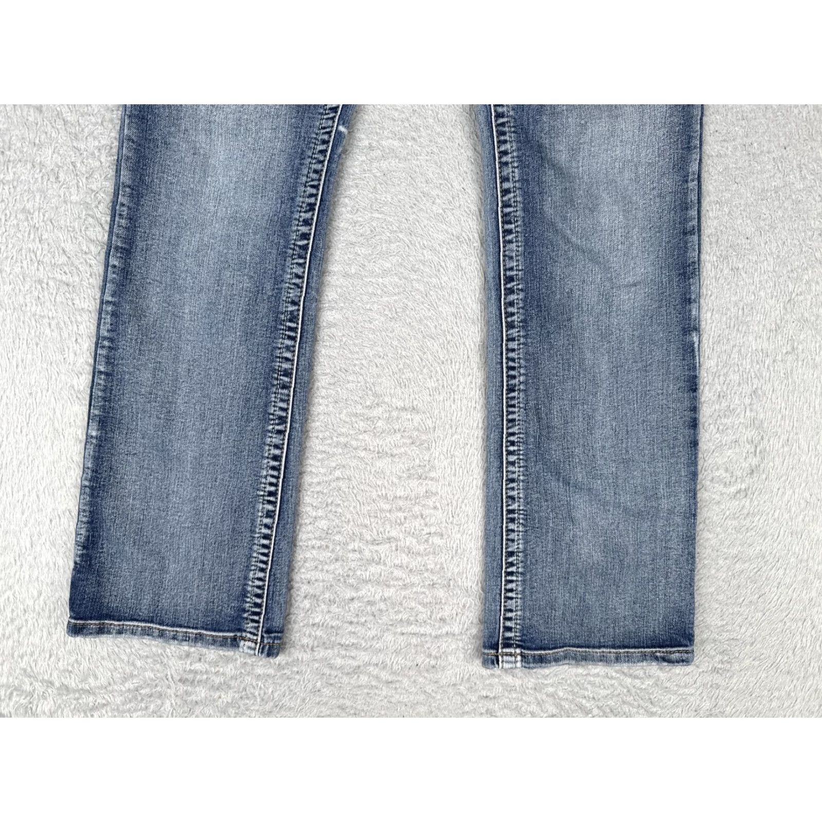 Vintage Maurices Jeans Womens 7/8 Short Blue Medium Wash Bootcut Stretch Denim 29x29 Mens? Size 28" / US 6 / IT 42 - 2 Thumbnail