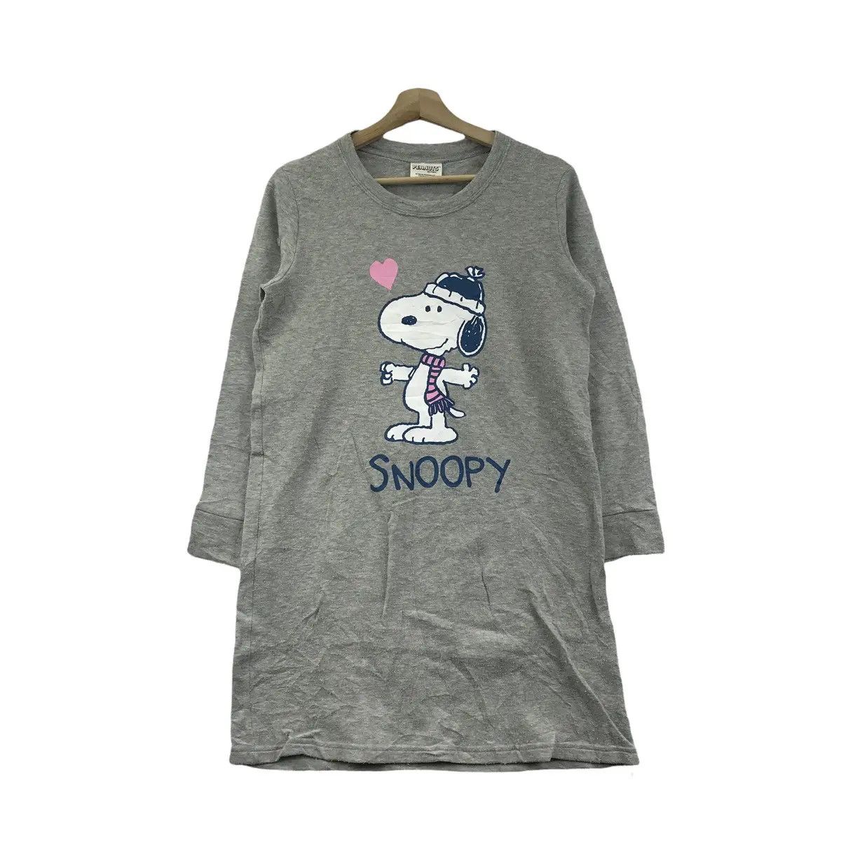 Vtg SNOOPY PEANUTS SCHULZ Love Cartoon Sweater Blouse Dress