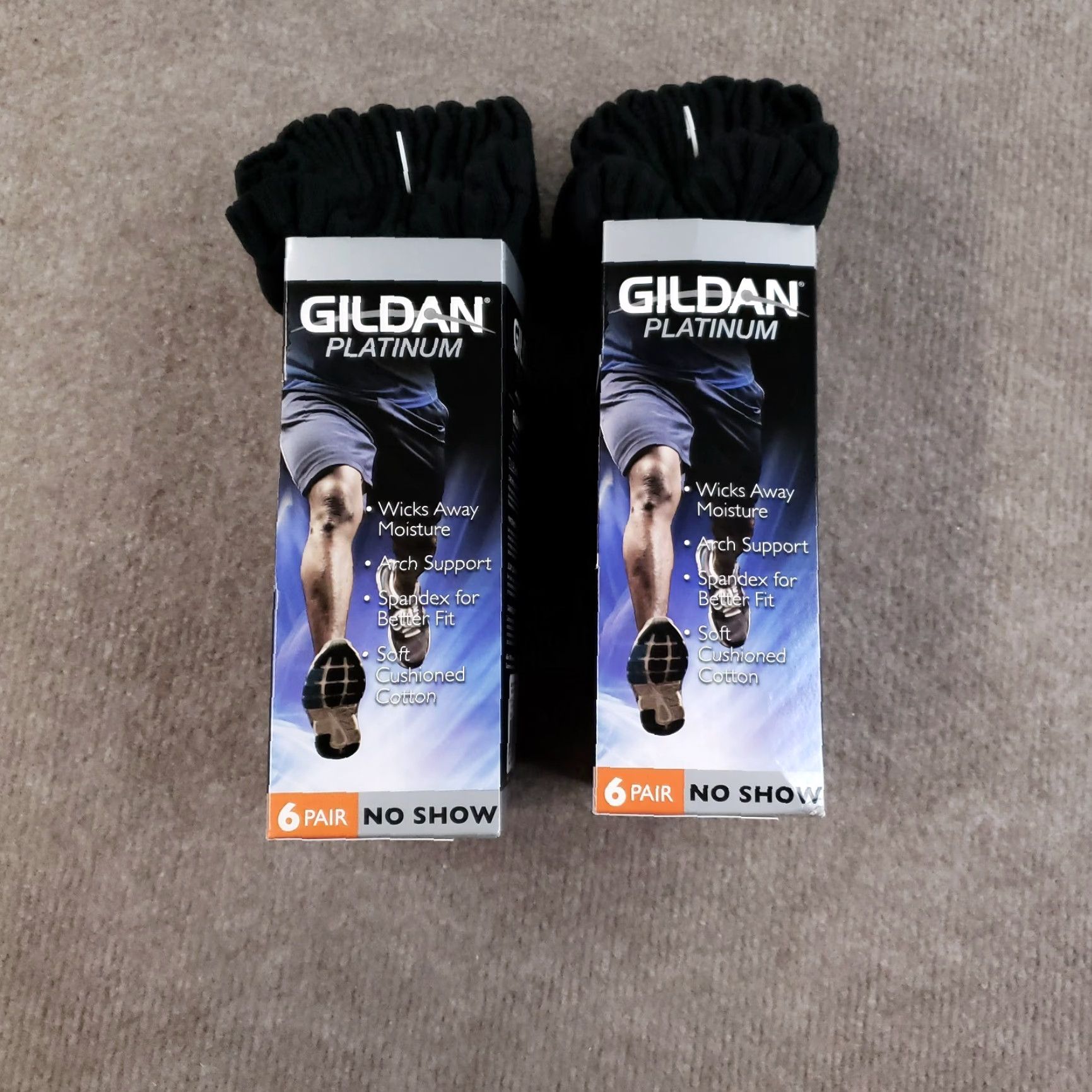 Gildan GILDAN Men Sock No Show 12 Pairs Black 6-12 Comfort Moisture Wicking Arch Support Athletic Socks Size ONE SIZE - 2 Thumbnail