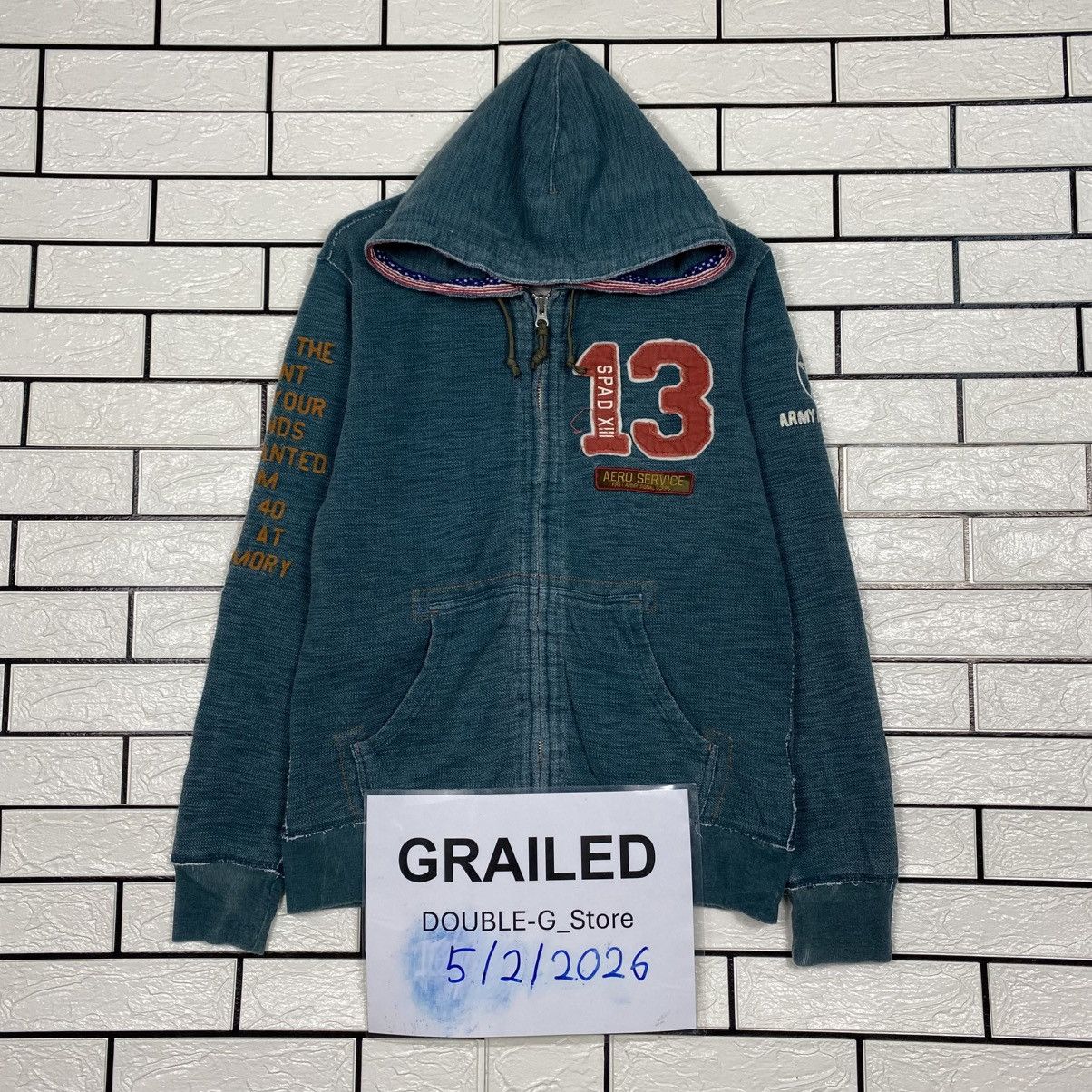 Avirex 📌Vintage Bomber Zipper Hoodie Jacket Avirex Over Print Size US L / EU 52-54 / 3 - 1 Thumbnail