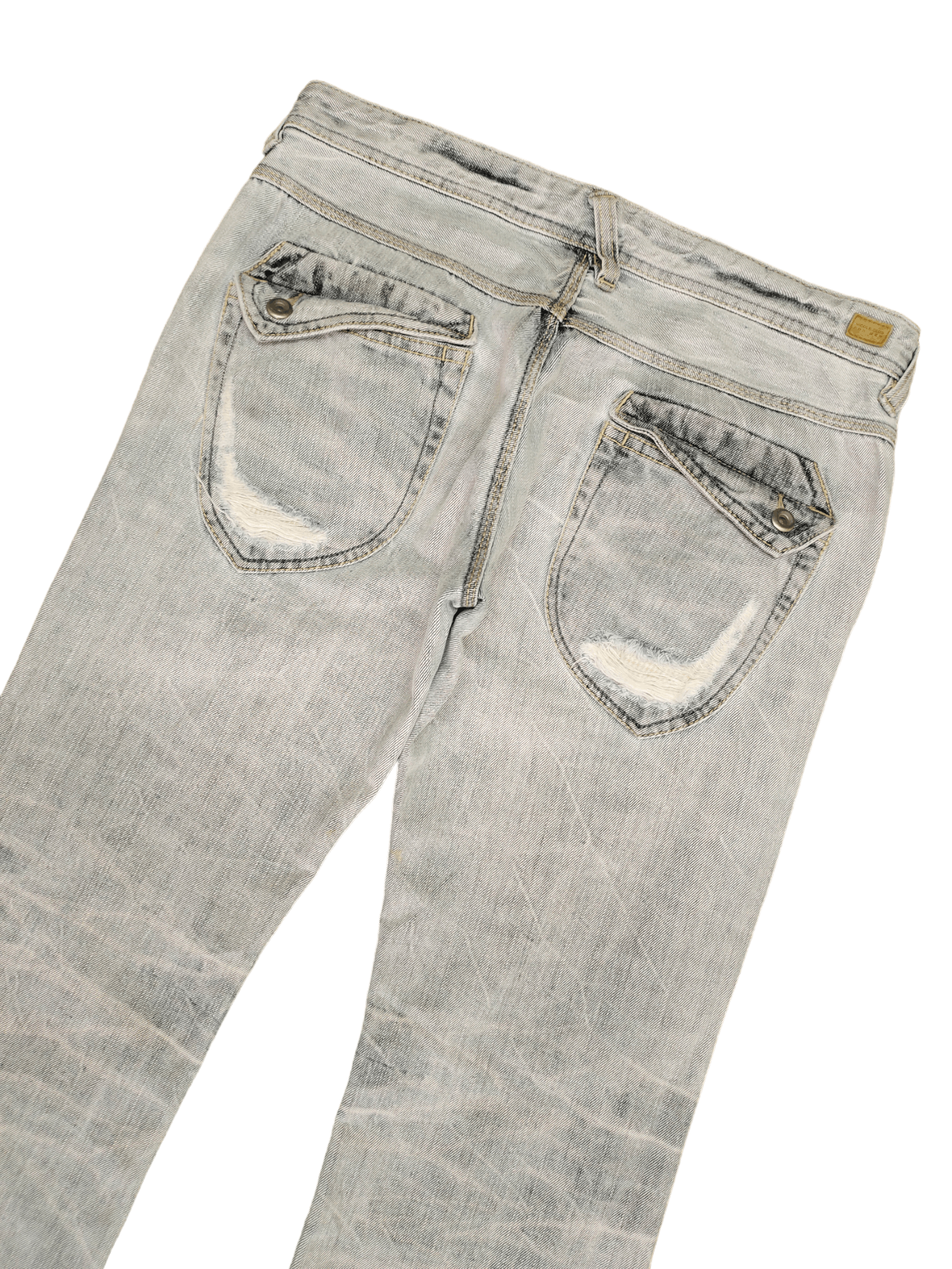 If Six Was Nine Flare Jeans Nicole Club Distress Faded Boot Cut Y2k Mudmax Size US 33 - 14 Thumbnail