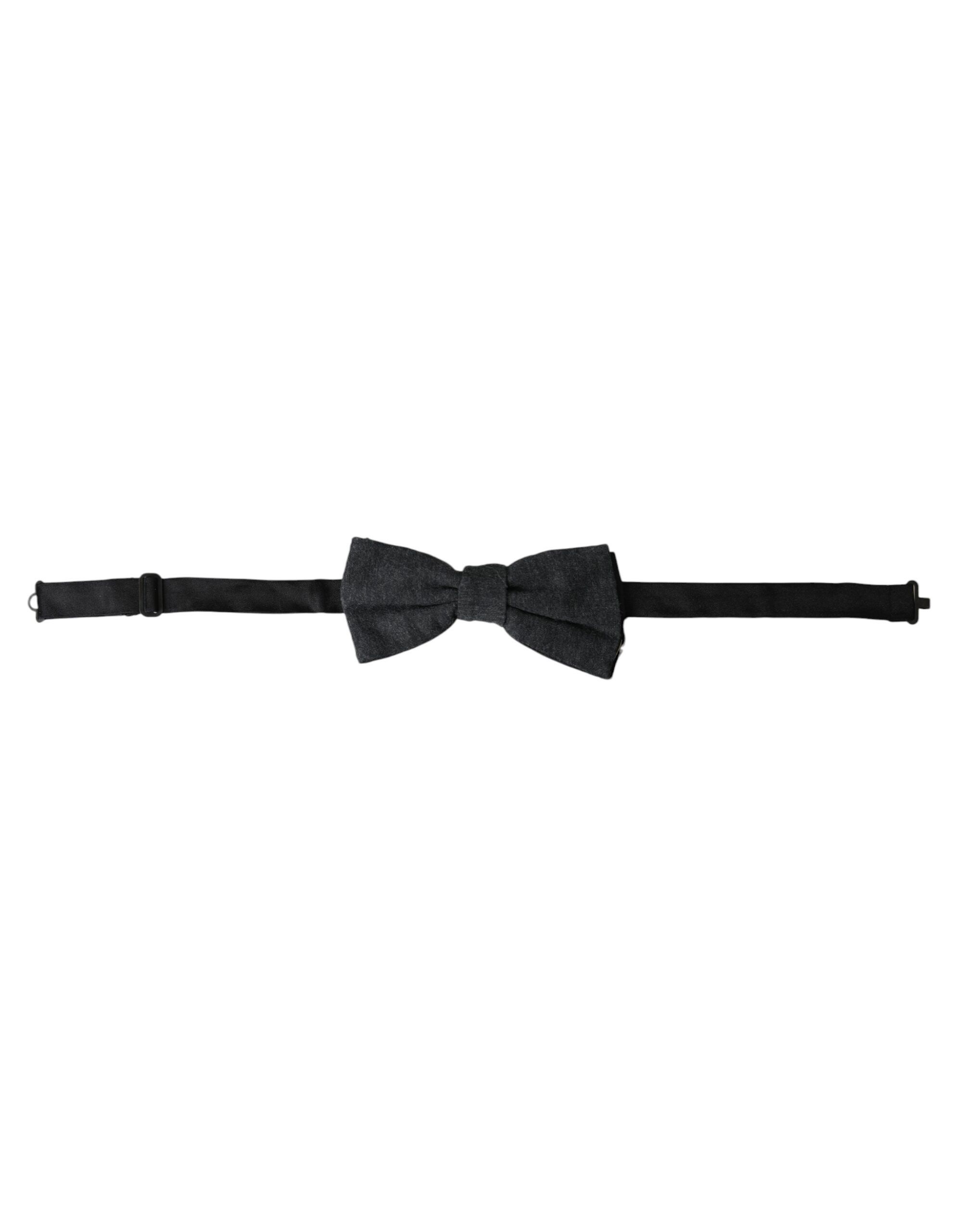 Dolce & Gabbana Dark Gray Silk Adjustable Neck Men Bow Men's Tie Size ONE SIZE - 1 Thumbnail