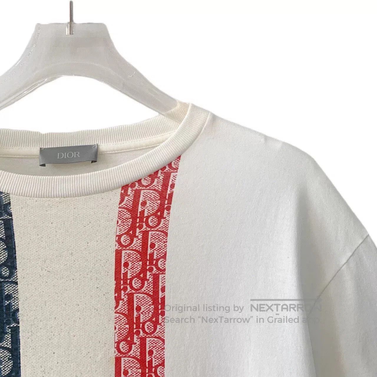 Dior white logo embroidered cotton t-shirt for men. Size US XS / EU 42 / 0 - 4 Thumbnail