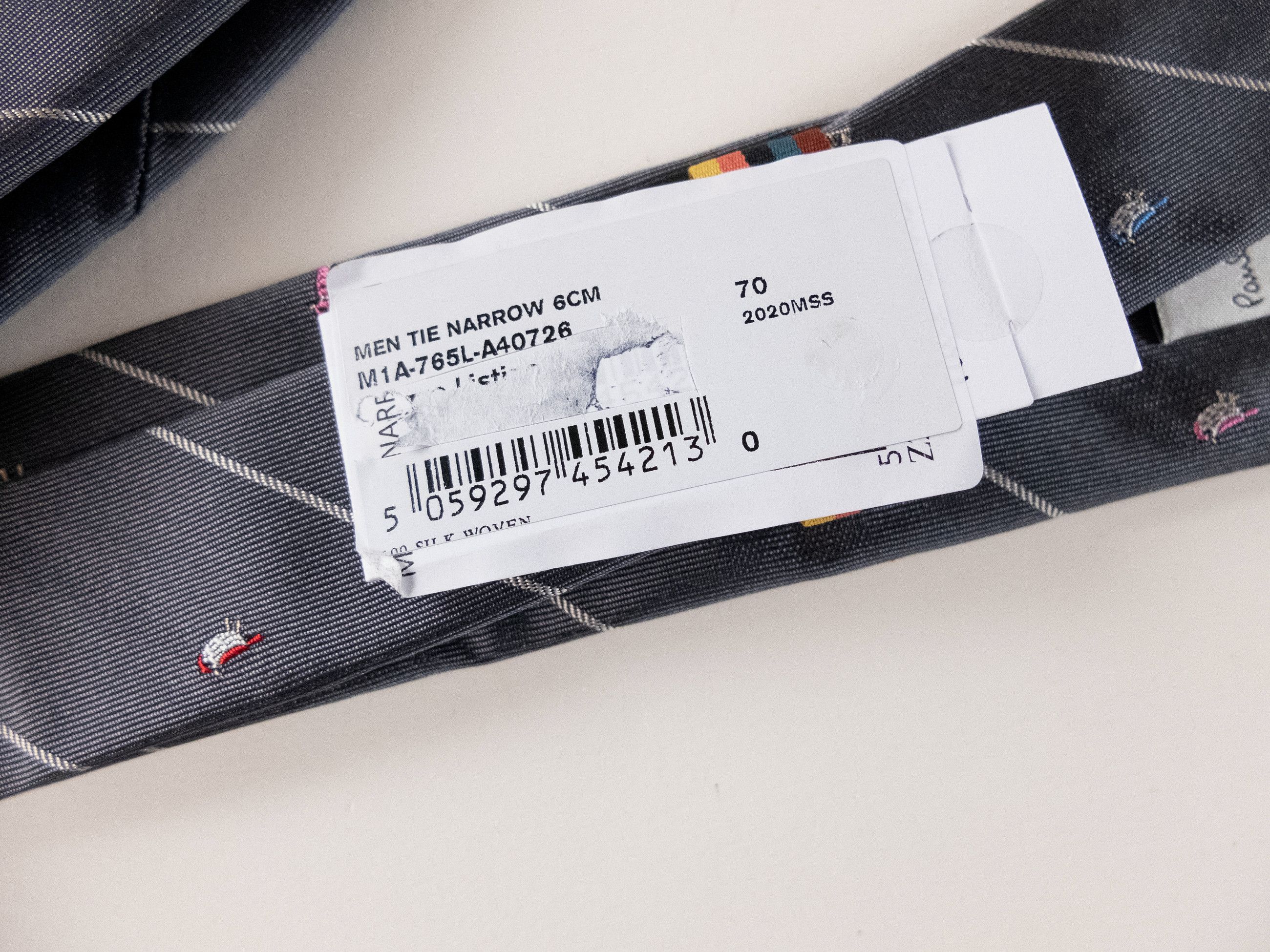 Paul Smith PAUL SMITH gray birds motif skinny silk tie authentic Italy Size ONE SIZE - 3 Thumbnail