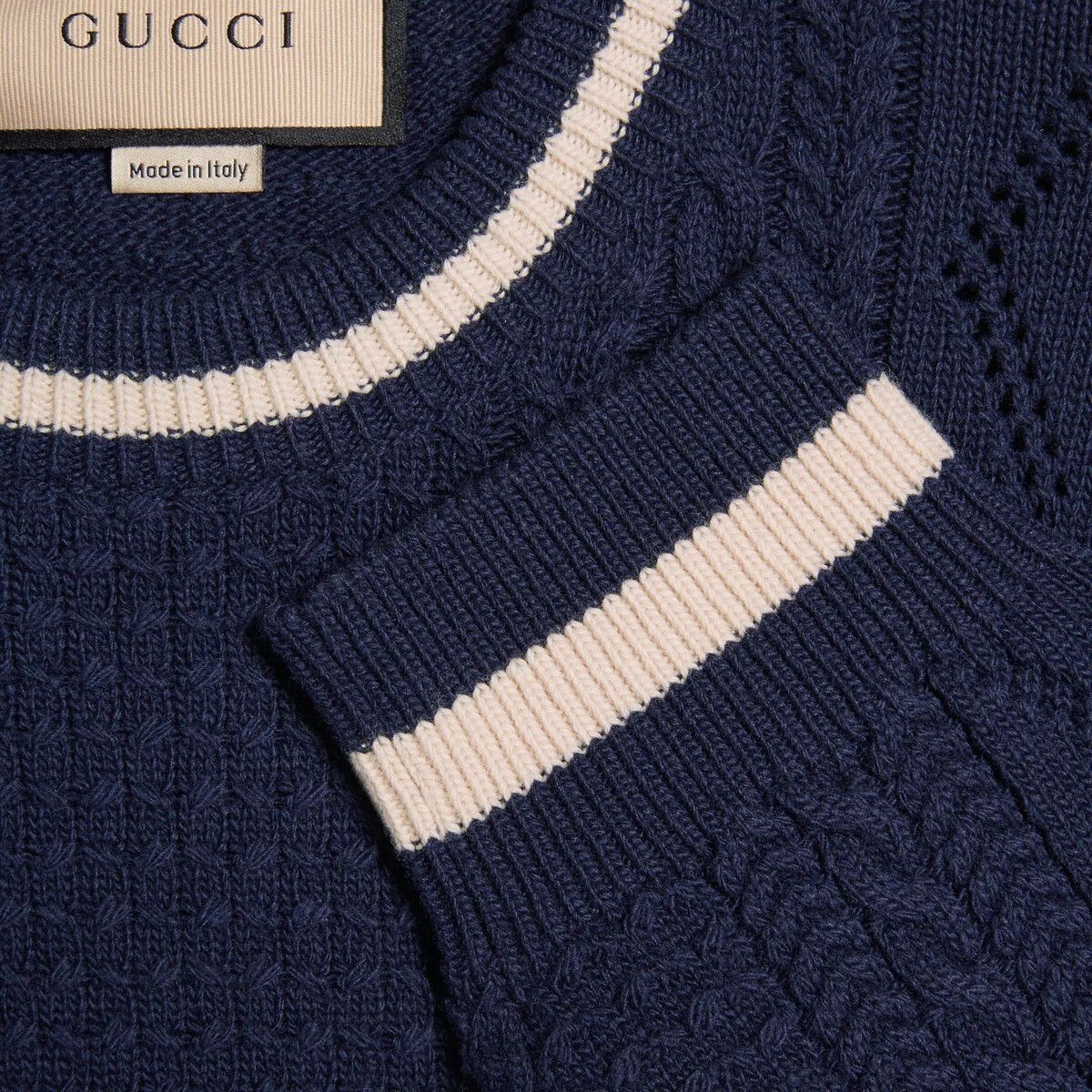 Gucci oc11z1025 Knitted Wool Sweater in Navy Size US L / EU 52-54 / 3 - 5 Thumbnail