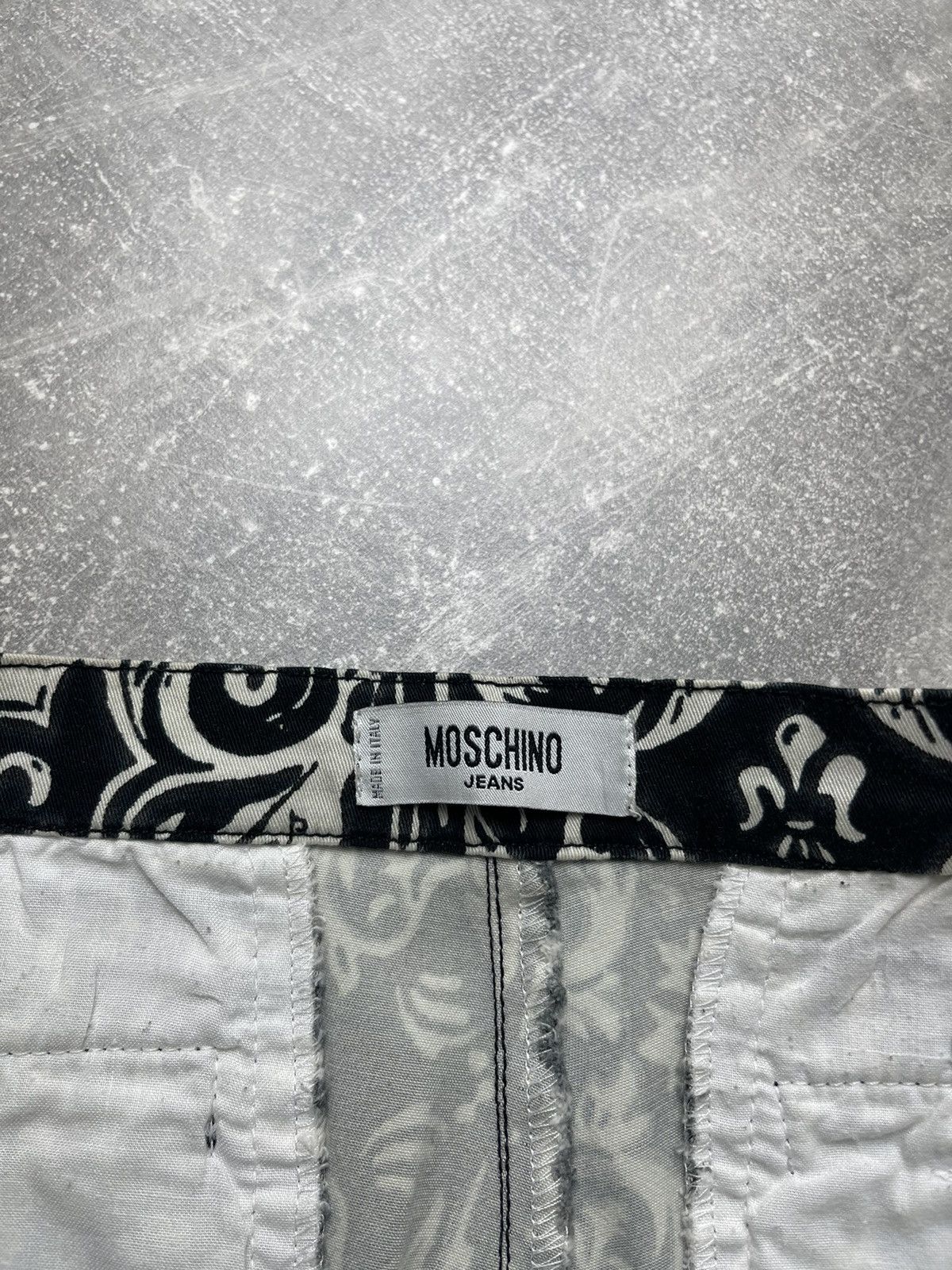 Moschino Moschino Jeans VNTG Paisley Print Flared Pants Black White Size 30" / US 8 / IT 44 - 13 Thumbnail