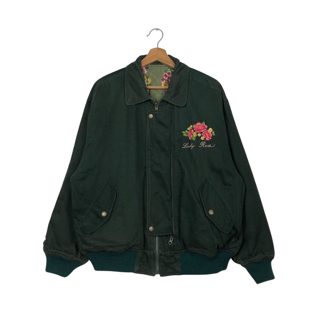 Japanese Brand × Vintage 📌Vintage Reversible Bomber Jacket Full Floral Issey Miyake Size US M / EU 48-50 / 2 - 2 Thumbnail