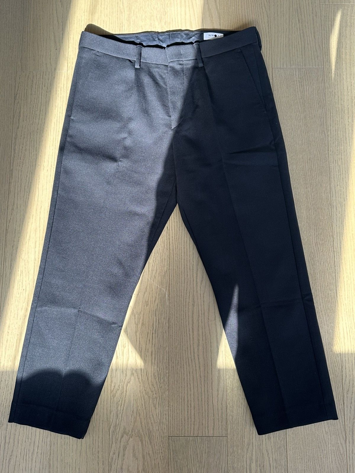 NN07 FRITZ 1091 NAVY BLUE Cropped Wool Trousers Size US 33 - 2 Thumbnail