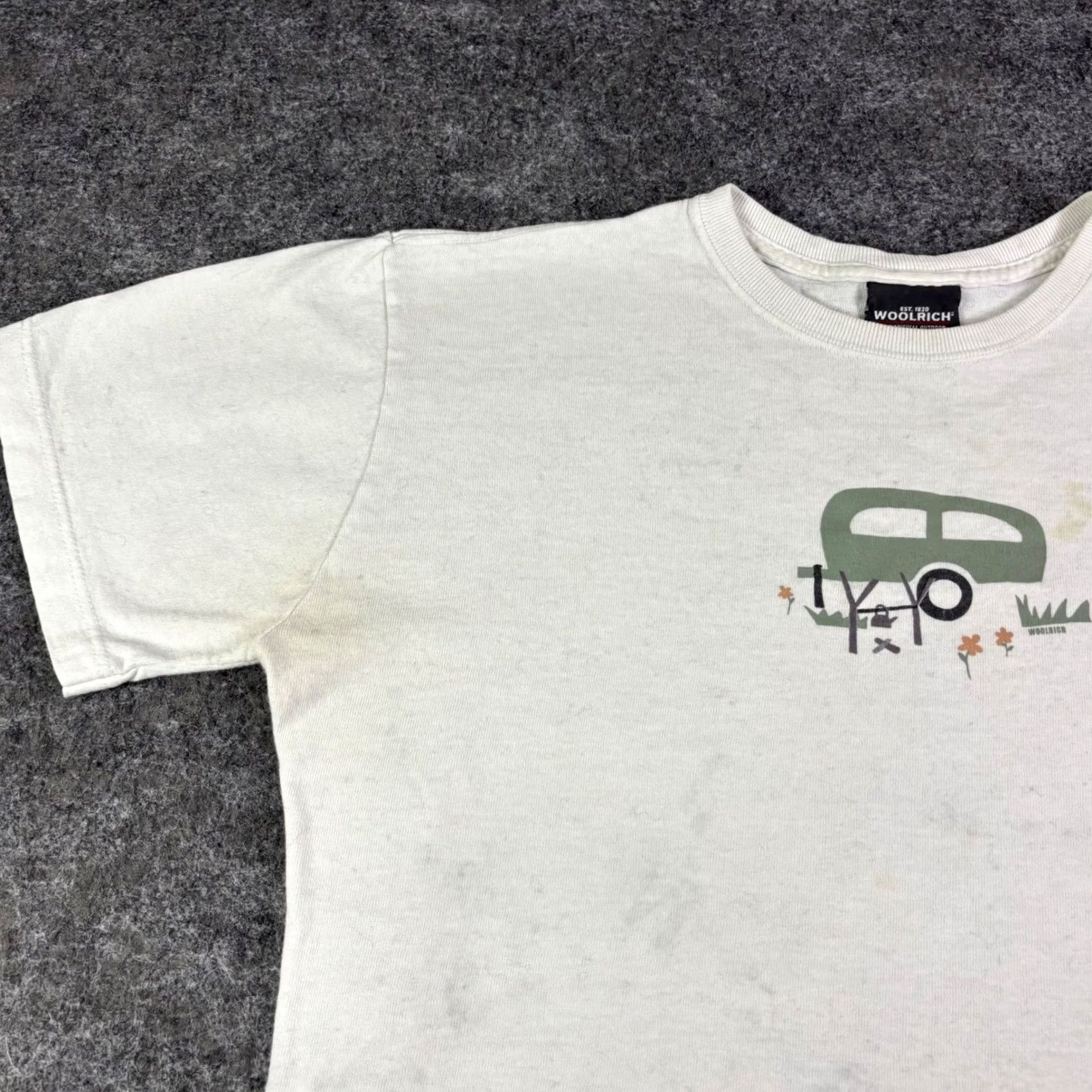 Vintage VINTAGE Woolrich Mens Graphic T-Shirt White Cotton Made in USA Size M Size US M / EU 48-50 / 2 - 8 Thumbnail