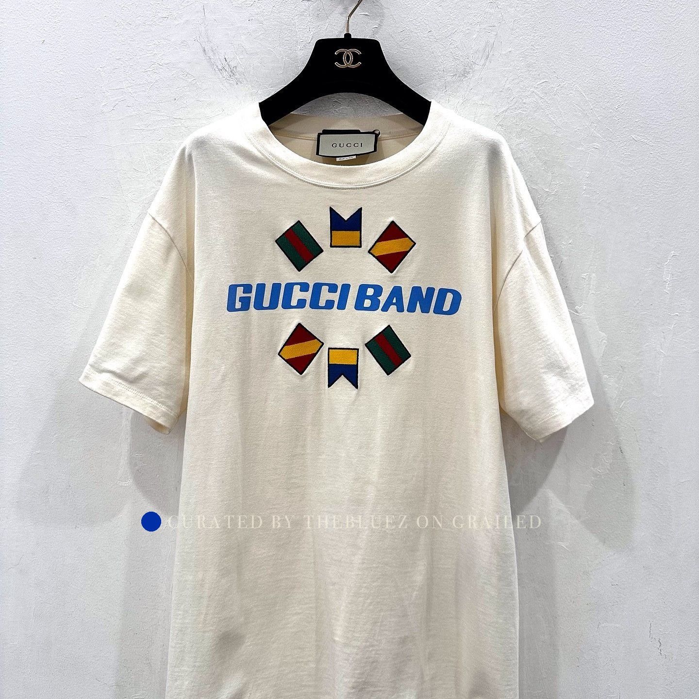 Gucci Graphic Band Logo T-Shirt in White Size US XS / EU 42 / 0 - 1 Thumbnail
