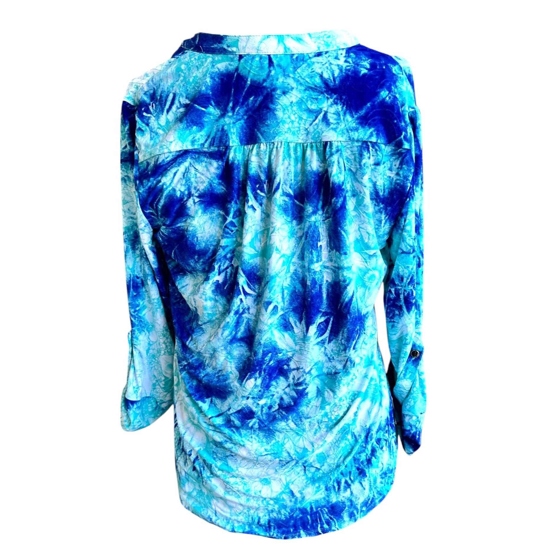 Other New Directions Tunic Top Petite Medium Blue Tie Dye Roll Size M / US 6-8 / IT 42-44 - 7 Thumbnail