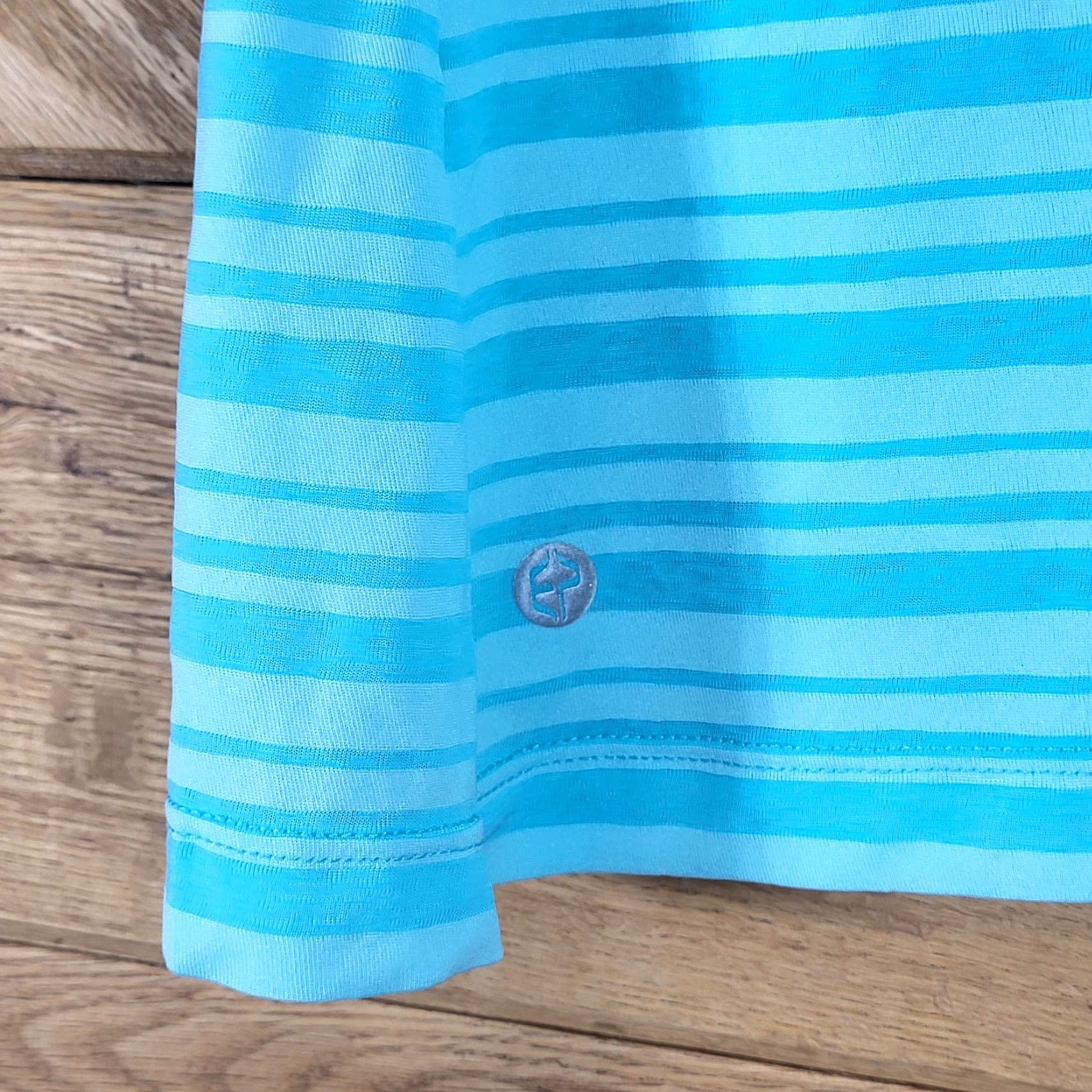 Vintage VINTAGE EP Sport Blue Striped Short Sleeve Activewear Shirt M Wrap Back Shirt Women Summer Spring Mens Size M / US 6-8 / IT 42-44 - 3 Thumbnail