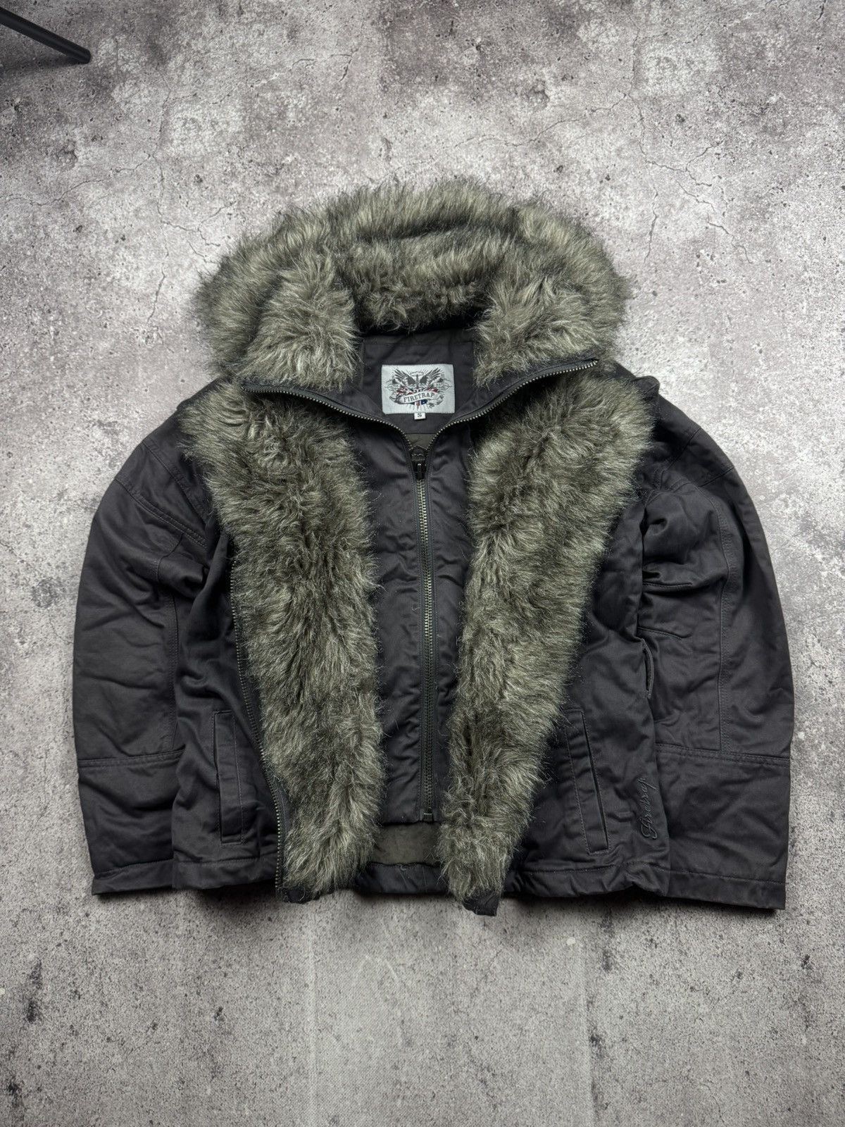 If Six Was Nine Y2K Asymmetrical Fur Zip Jacket Japanese LGB Style Opium Size S / US 4 / IT 40 - 1 Thumbnail