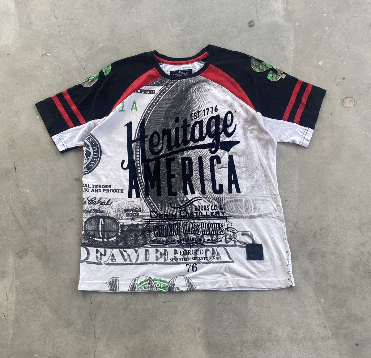 Vintage HERITAGE AMERICA Y2K DISTILLED DENIM TEE Size US L / EU 52-54 / 3 - 1 Thumbnail