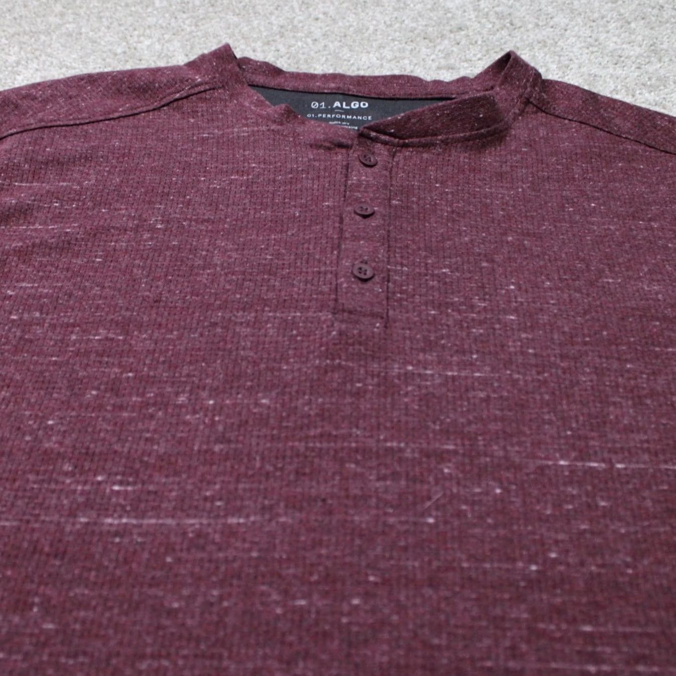 Vintage 01. Algo Red Performance Henley Shirt Mens 2XL 2XL Quick Dry Long Sleeve Size US XXL / EU 58 / 5 - 4 Thumbnail
