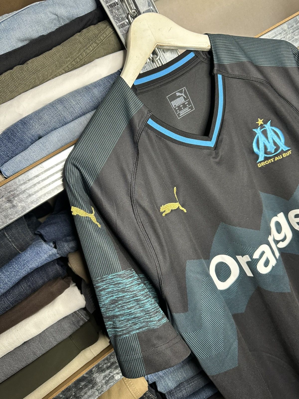 Puma OLYMPIQUE MARSEILLE 2018 2019 AWAY FOOTBALL SHIRT JERSEY Size US XL / EU 56 / 4 - 3 Thumbnail