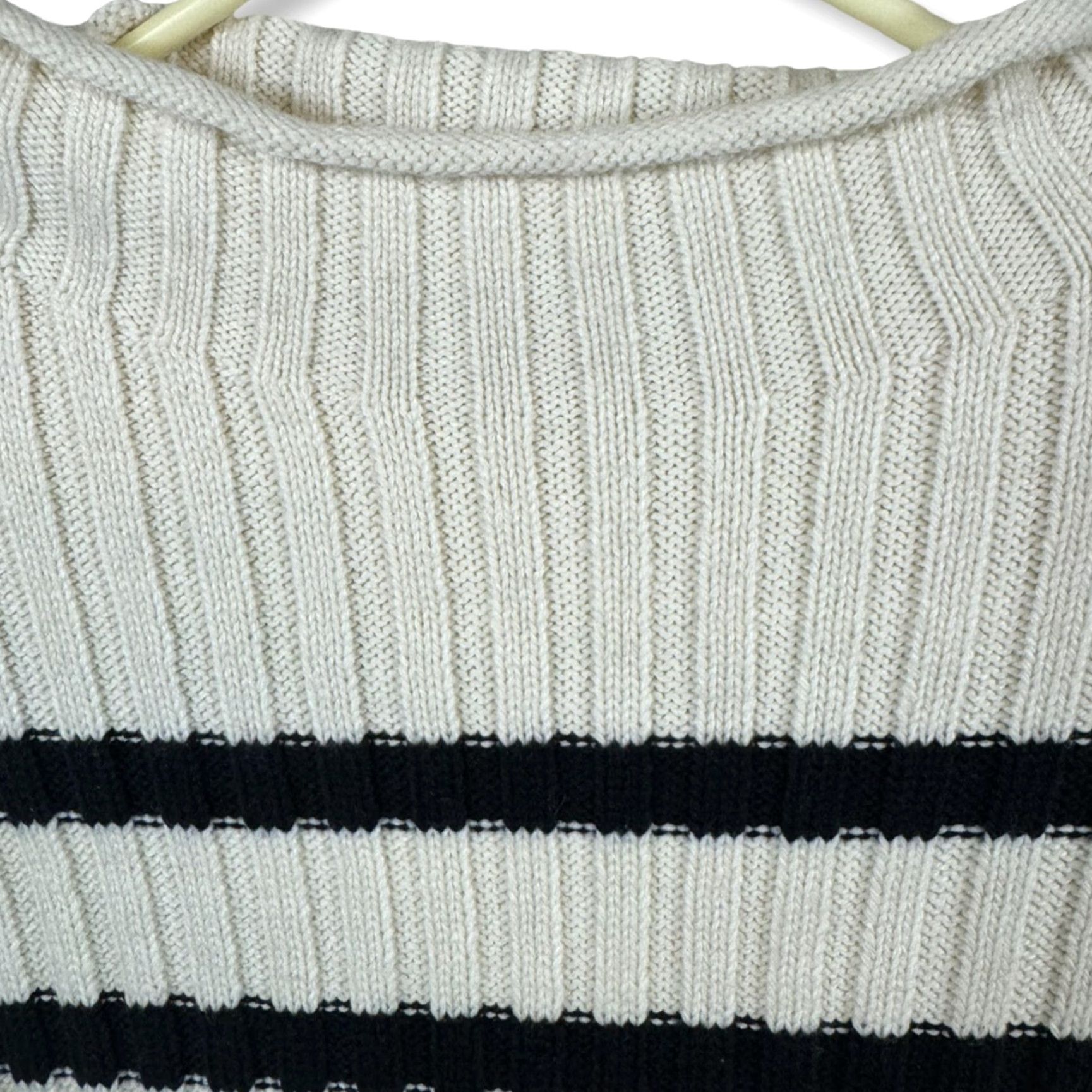 Zara Zara Sweater Women's S Beige Striped Cowl Neck Pullover Knit W 45 Size S / US 4 / IT 40 - 3 Thumbnail