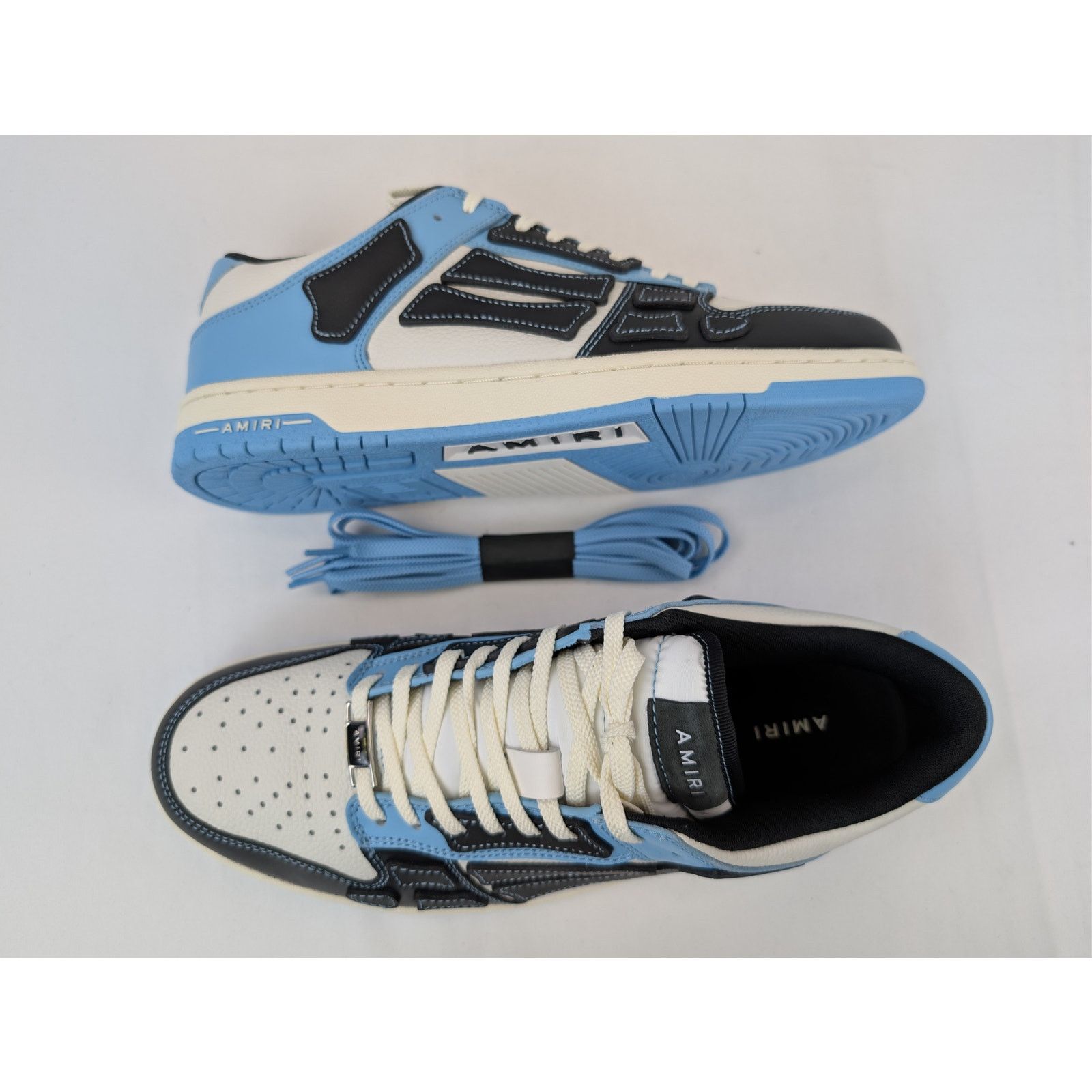 Amiri o1rshd1 Skel Low-Top Sneakers in Air Blue Size US 12 / EU 45 - 1 Thumbnail