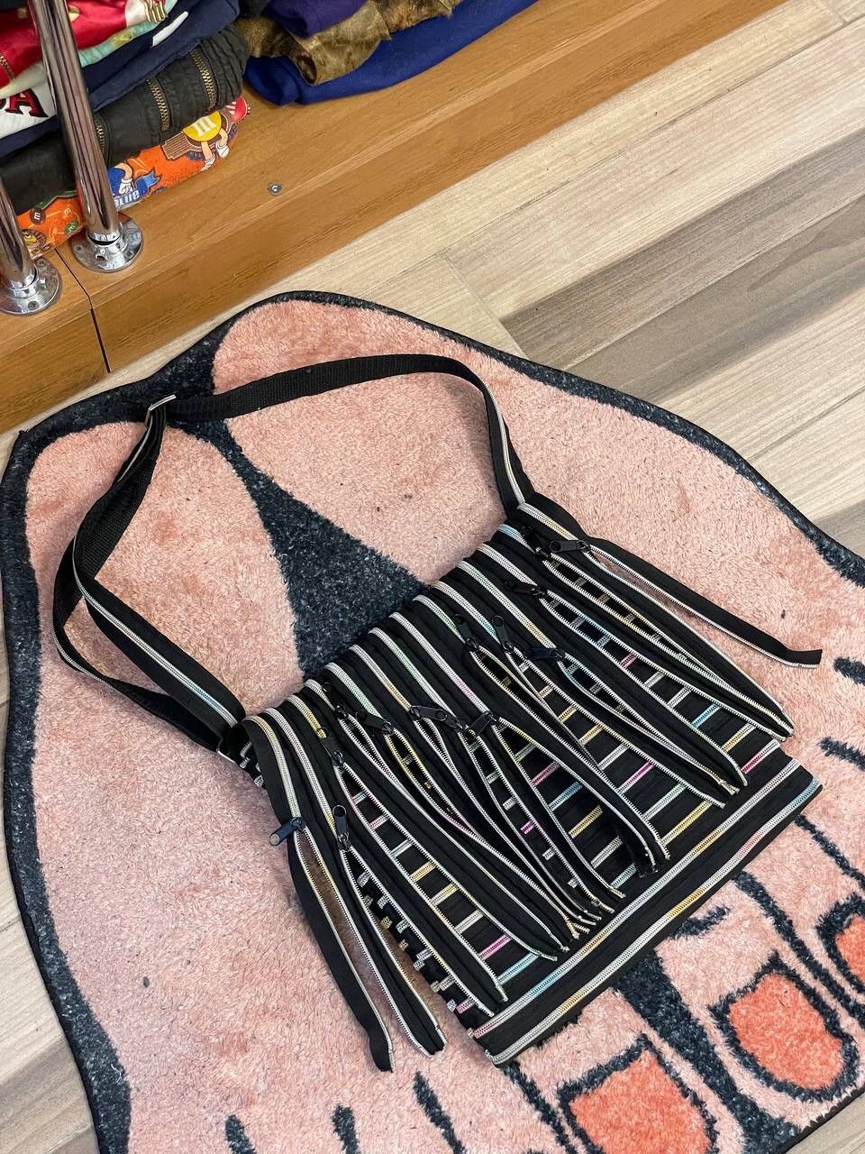 Handmade Avant Garde Handmade Multizip Shoulder Bag Size ONE SIZE - 4 Thumbnail