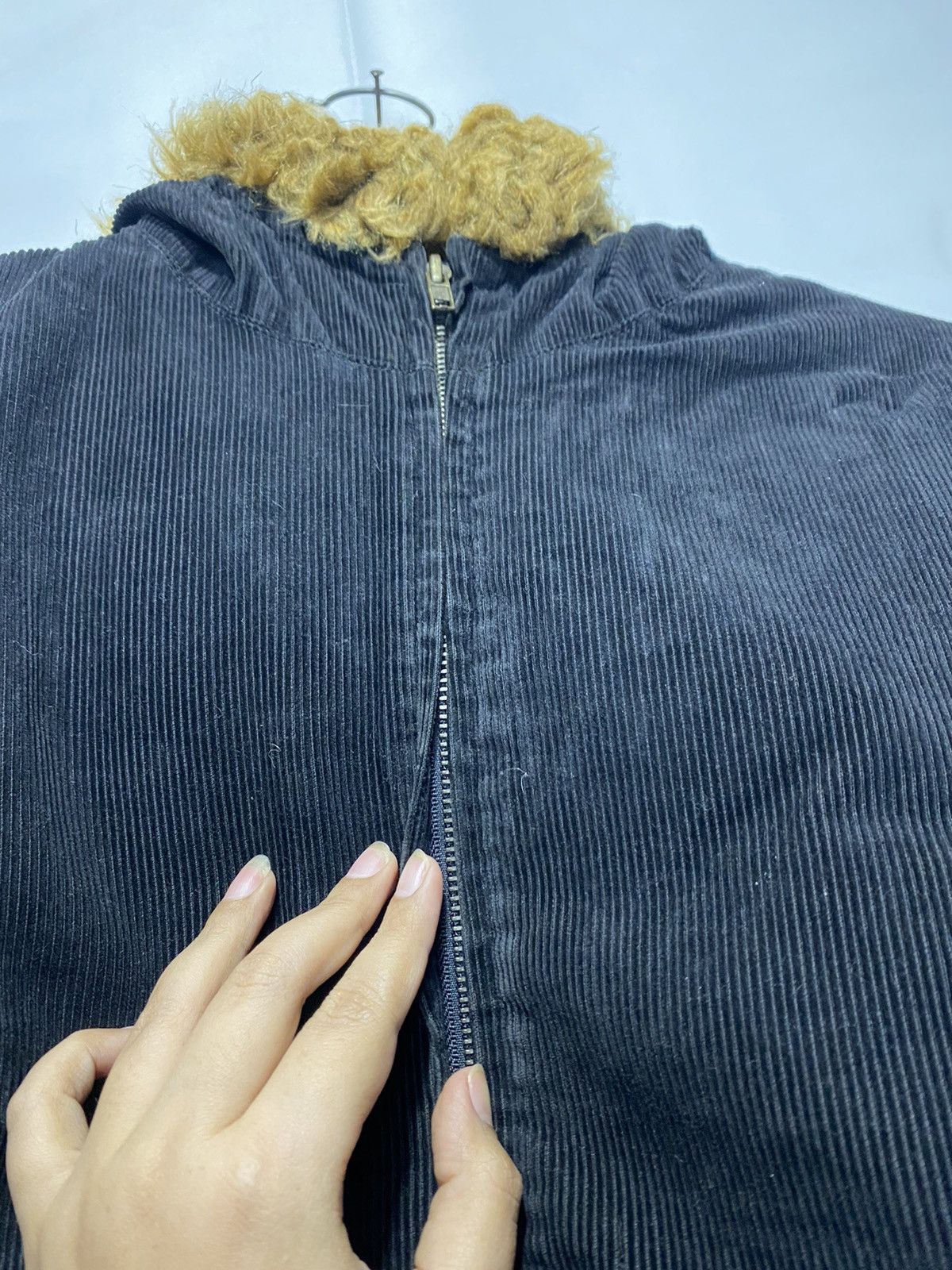 If Six Was Nine × Japanese Brand × Le Grande Bleu (L.G.B.) Blue Moon Blue Corduroy fur hoodie Size US M / EU 48-50 / 2 - 12 Thumbnail