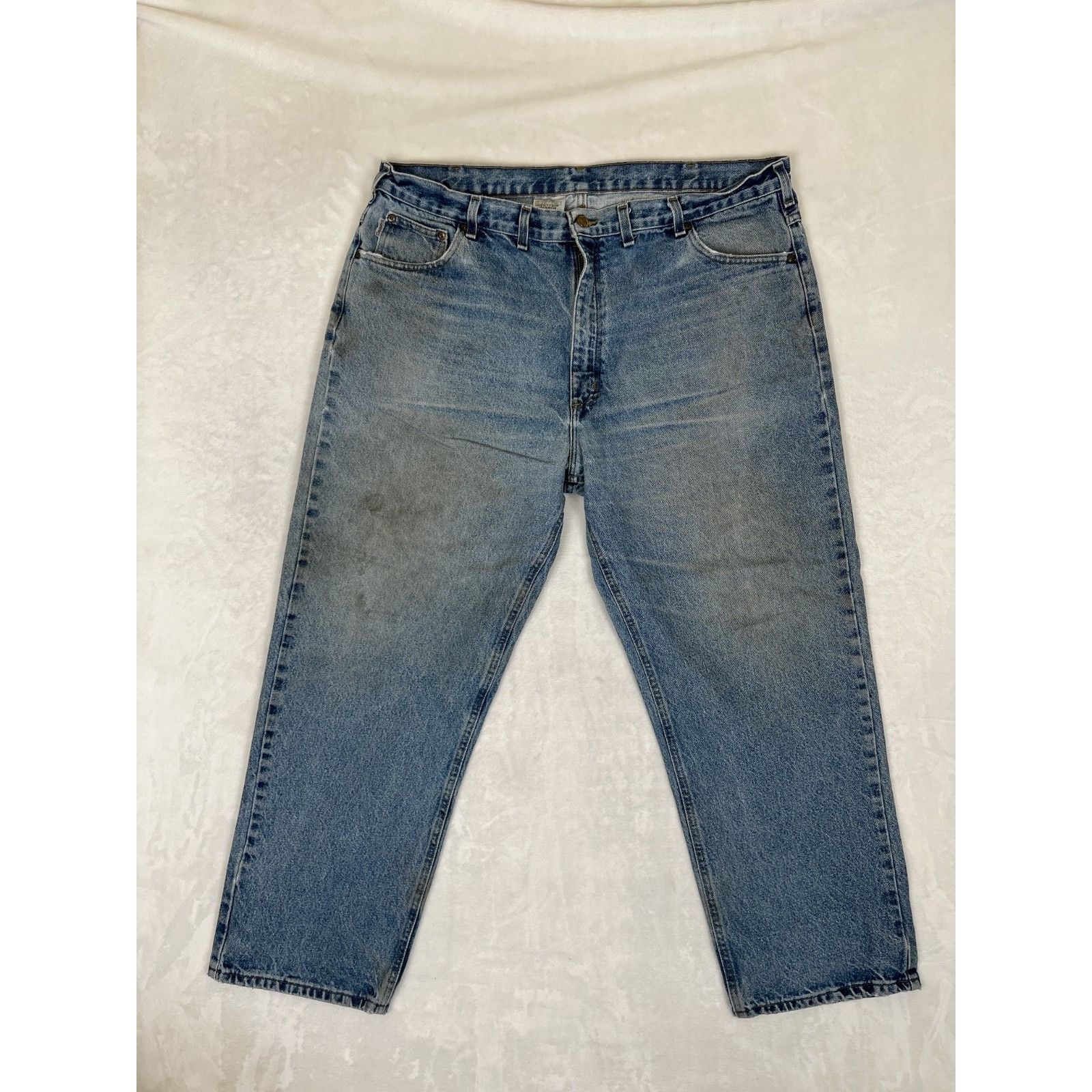 Carhartt Carhartt B160-DST Jeans Mens 42x30 Distressed Denim Leather Size US 42 / EU 58 - 2 Thumbnail