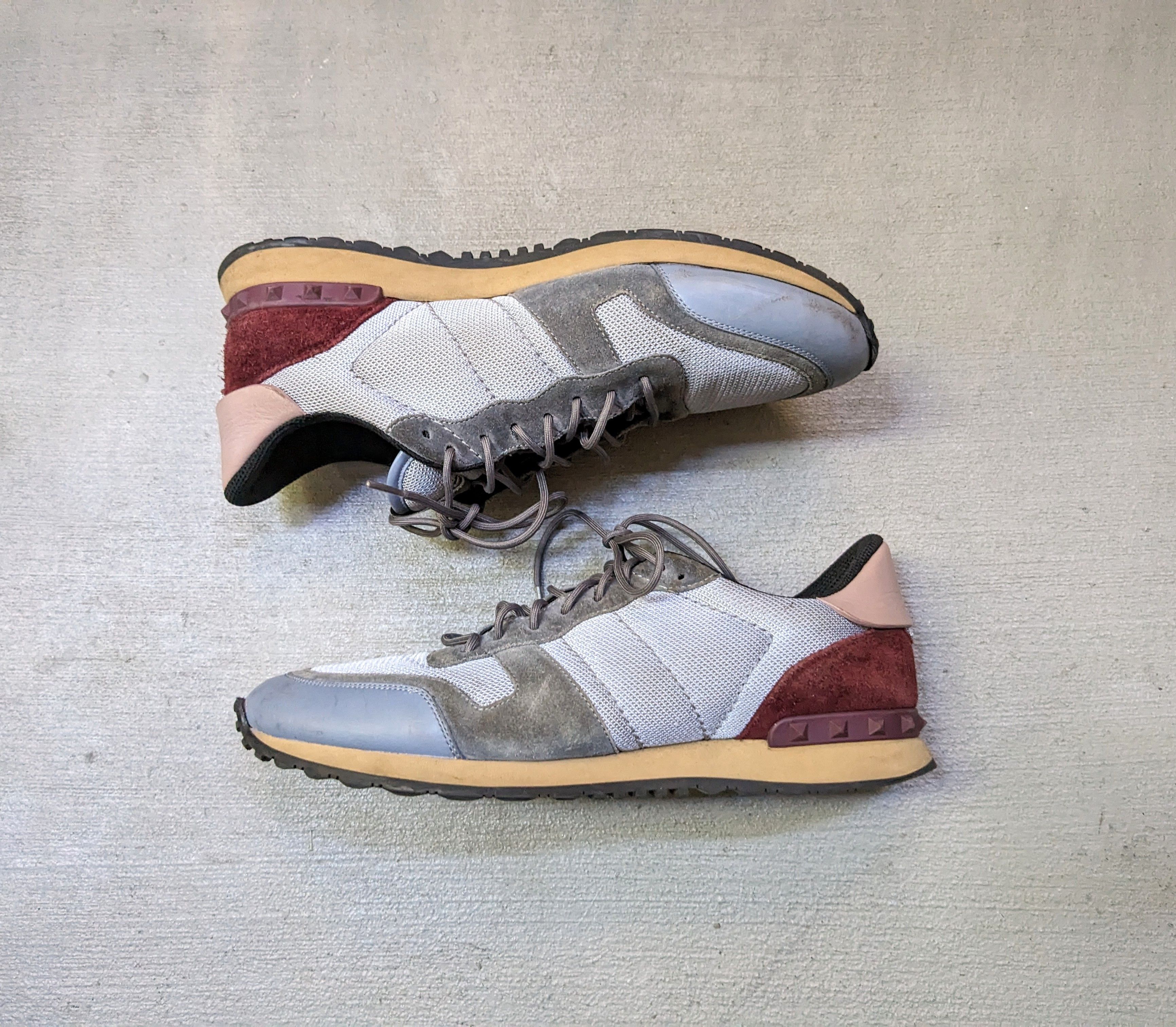 Valentino Rockrunner Sneakers Blue Burgundy 11 44 Suede