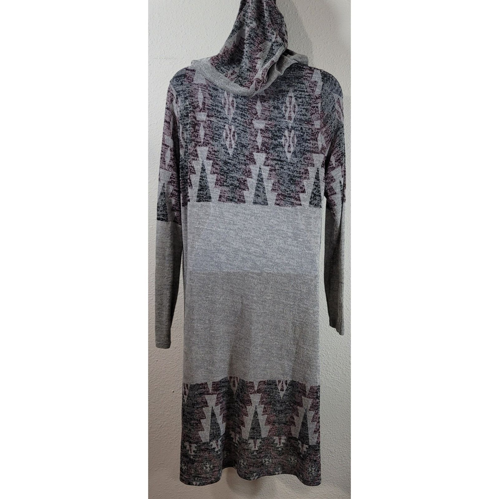 Other It's Our Time Gray Burgundy Black Hooded Coatigan Large Size L / US 10 / IT 46 - 2 Thumbnail