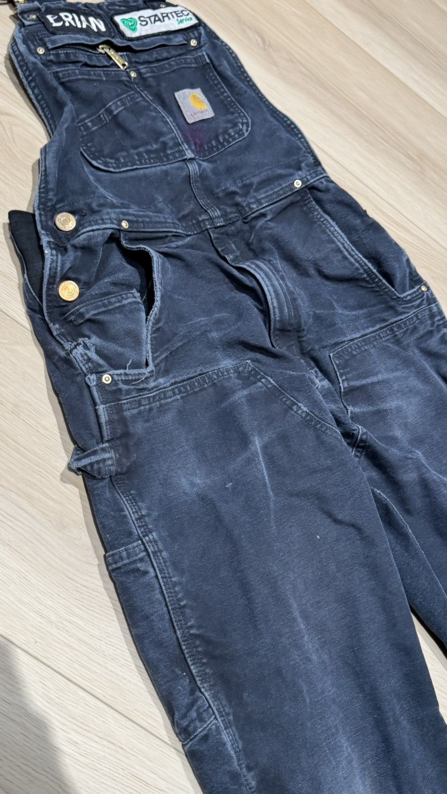 Carhartt Carharrt double knee carpenter overalls pants distressed Size US 32 / EU 48 - 10 Thumbnail