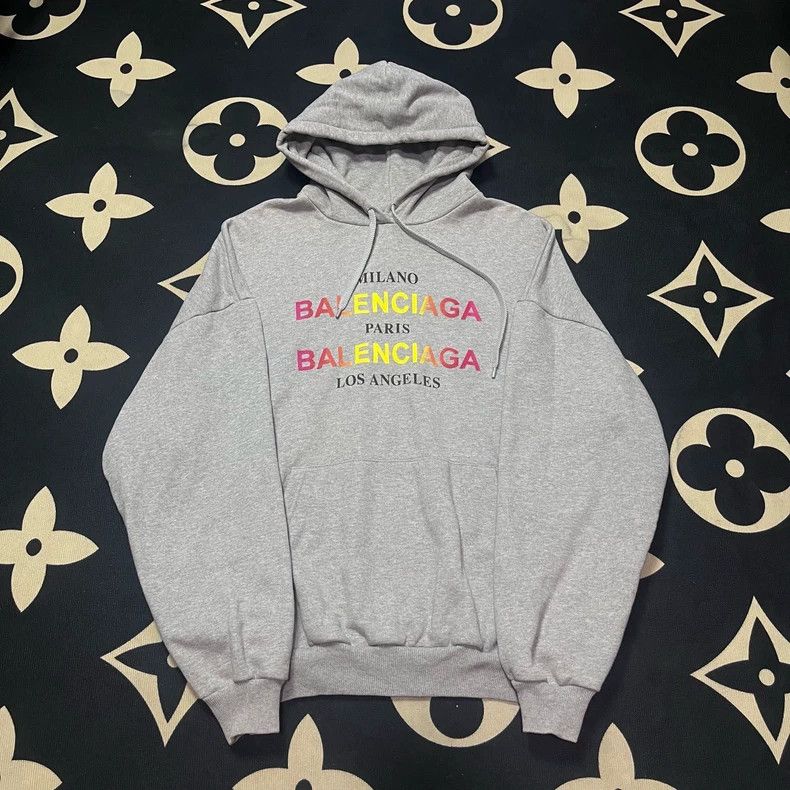 Balenciaga Balenciaga Colored city hooded sweater hoodie gray Size US S / EU 44-46 / 1 - 1 Thumbnail