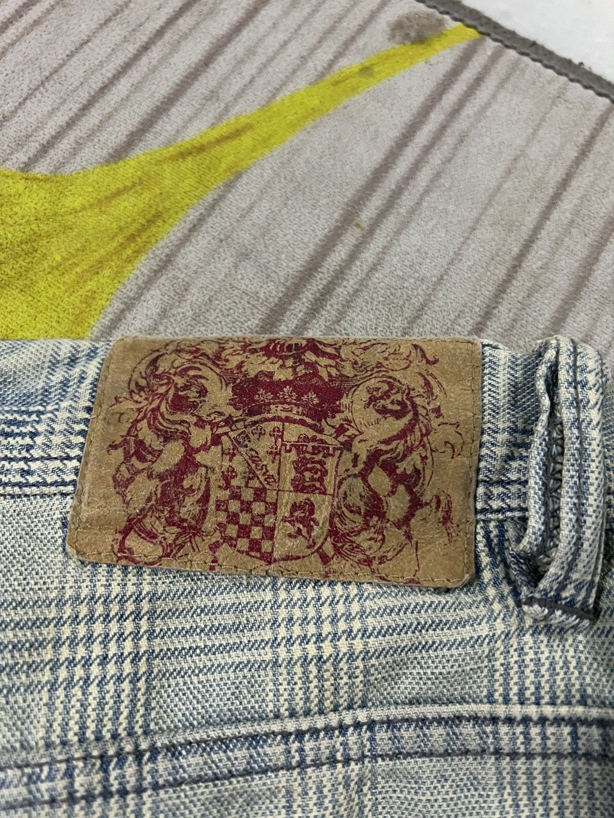 Japanese Brand 💥Flare💥Casva Painted Distressed Rare Jean Size US 31 - 17 Thumbnail