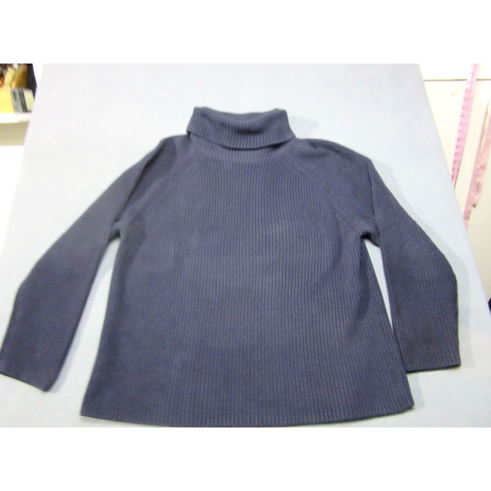 Lands' End Lands End Sweater Womens 1X Navy Blue Ribbed Knit Turtleneck Pullover Size XL / US 12-14 / IT 48-50 - 2 Thumbnail