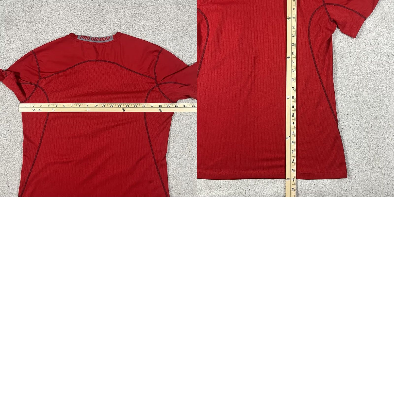 Nike Nike Pro Combat Shirt Men M Red Short Sleeve Nike Dri-Fit Athletic T-Shirt Size US M / EU 48-50 / 2 - 9 Thumbnail