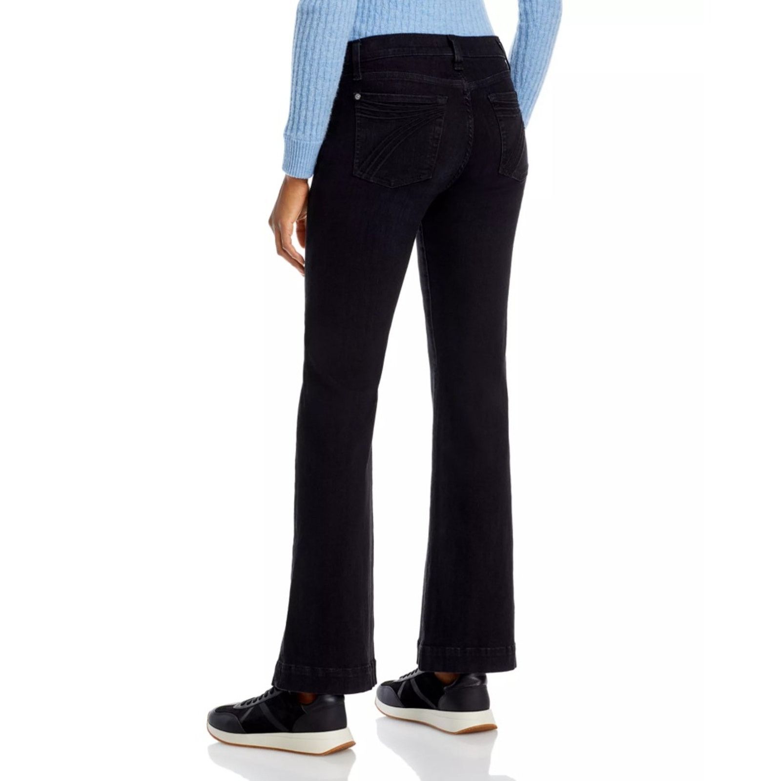 7 For All Mankind 7 For All Mankind Women Black Low Rise Flare Jeans Size 27 Size 27" / US 4 / IT 40 - 2 Thumbnail