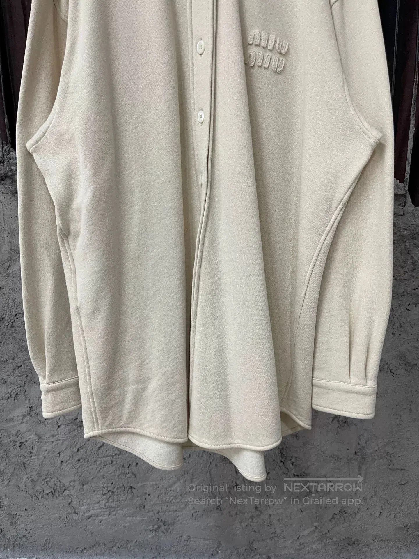 Miu Miu Miumiu White Thick Shirt Size S. Size S / US 4 / IT 40 - 4 Thumbnail