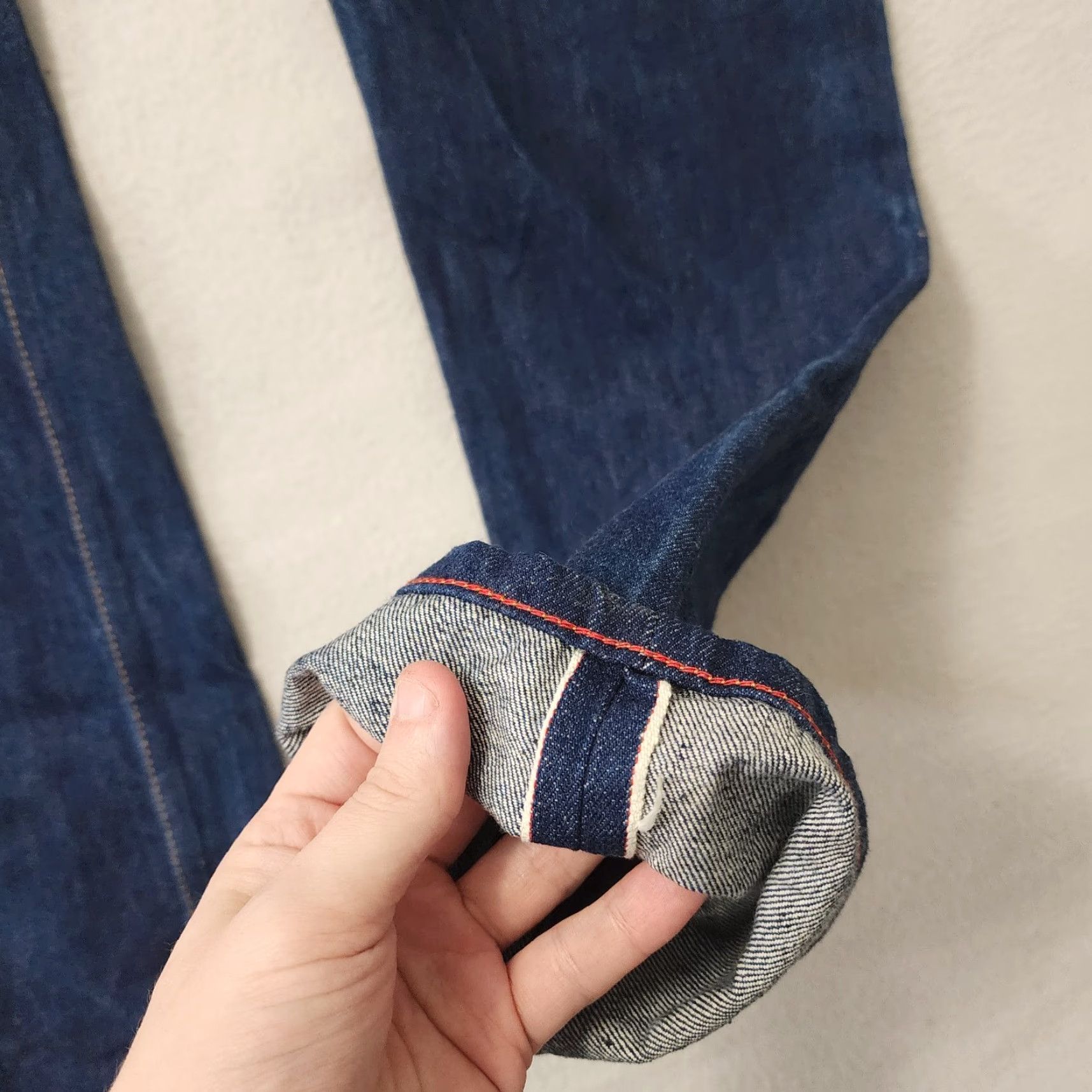 Gustin Gustin Selvedge Jeans Mens 30x34 Blue Slim Straight Denim Button Fly Jeans Mens Slim Straight 30 34 Blue Mens Size US 30 / EU 46 - 7 Thumbnail