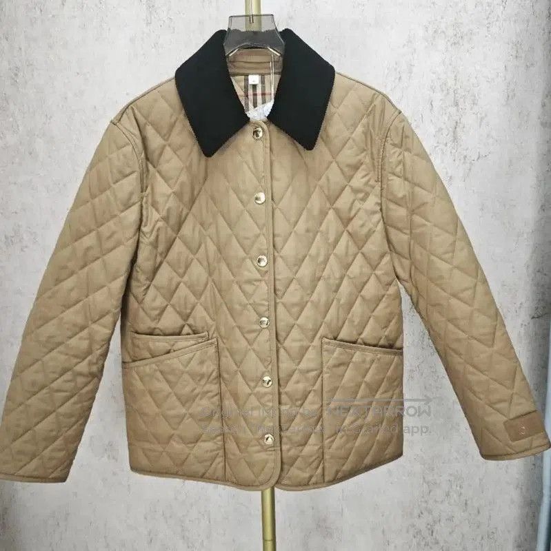 Burberry Quilted Short Jacket in Camel.