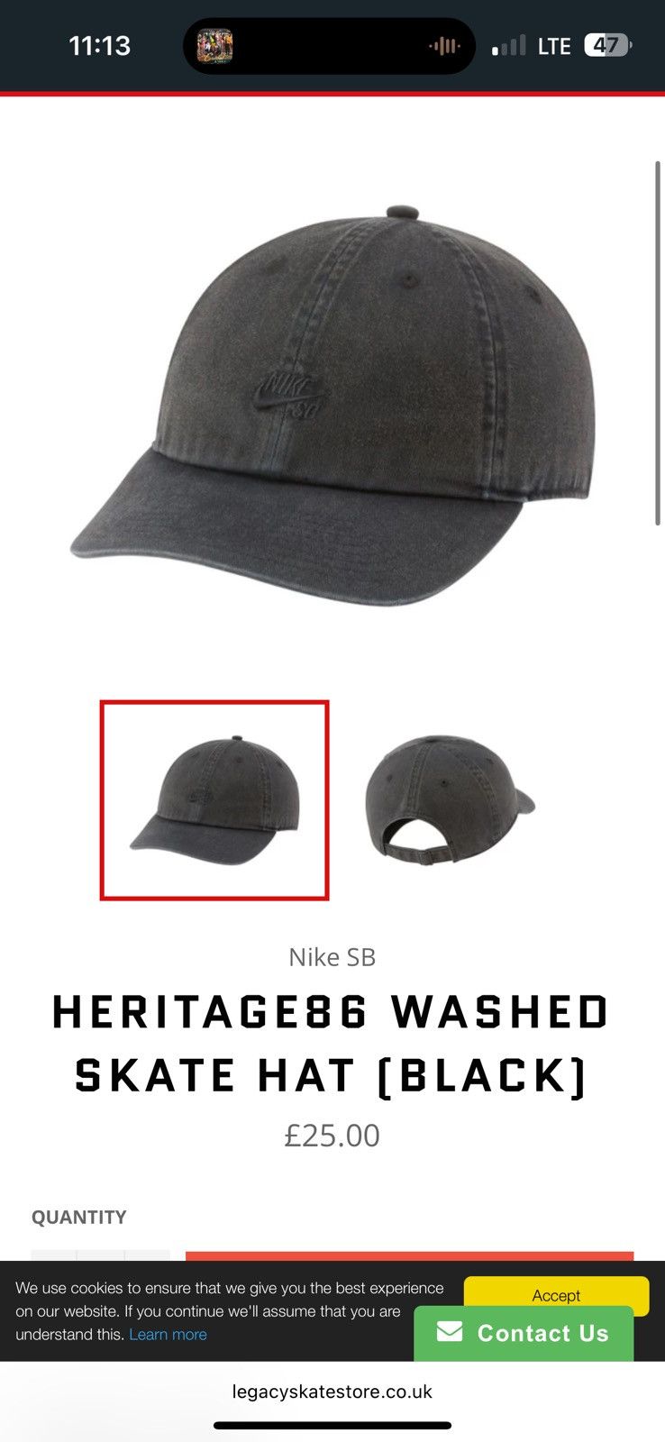 Nike SB HERITAGE86 WASHED Nike SB WASHED CAP Size ONE SIZE - 2 Thumbnail