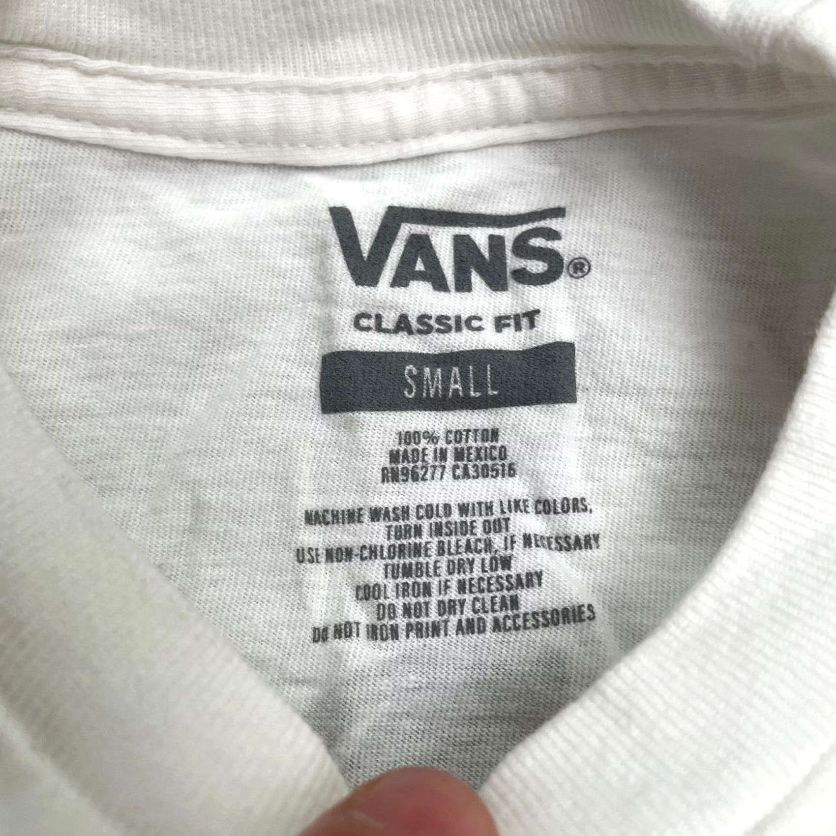 Vans VANS Classic Fit Graphic T-Shirt Mens Small White Long Sleeve Cotton Crew Tee Size US S / EU 44-46 / 1 - 5 Thumbnail