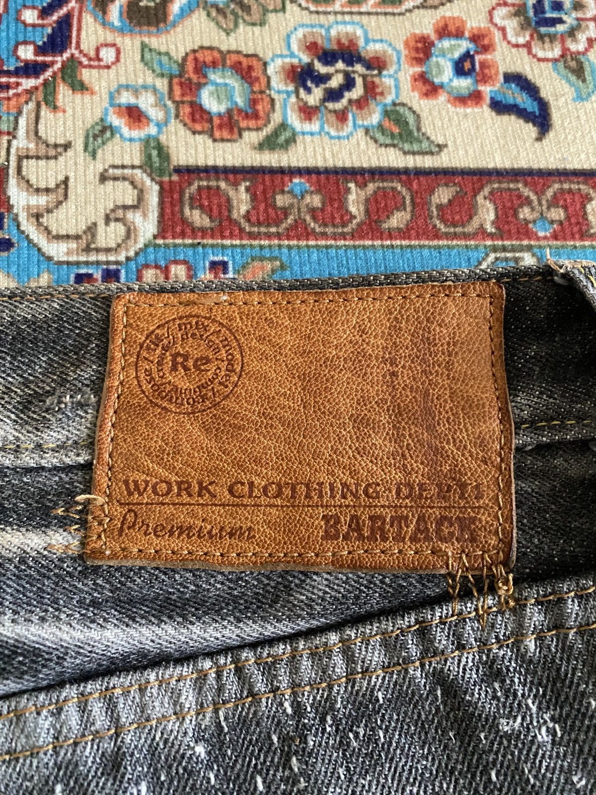Japanese Brand Japanese Brand Bartack Distressed Denim Size US 31 - 15 Thumbnail