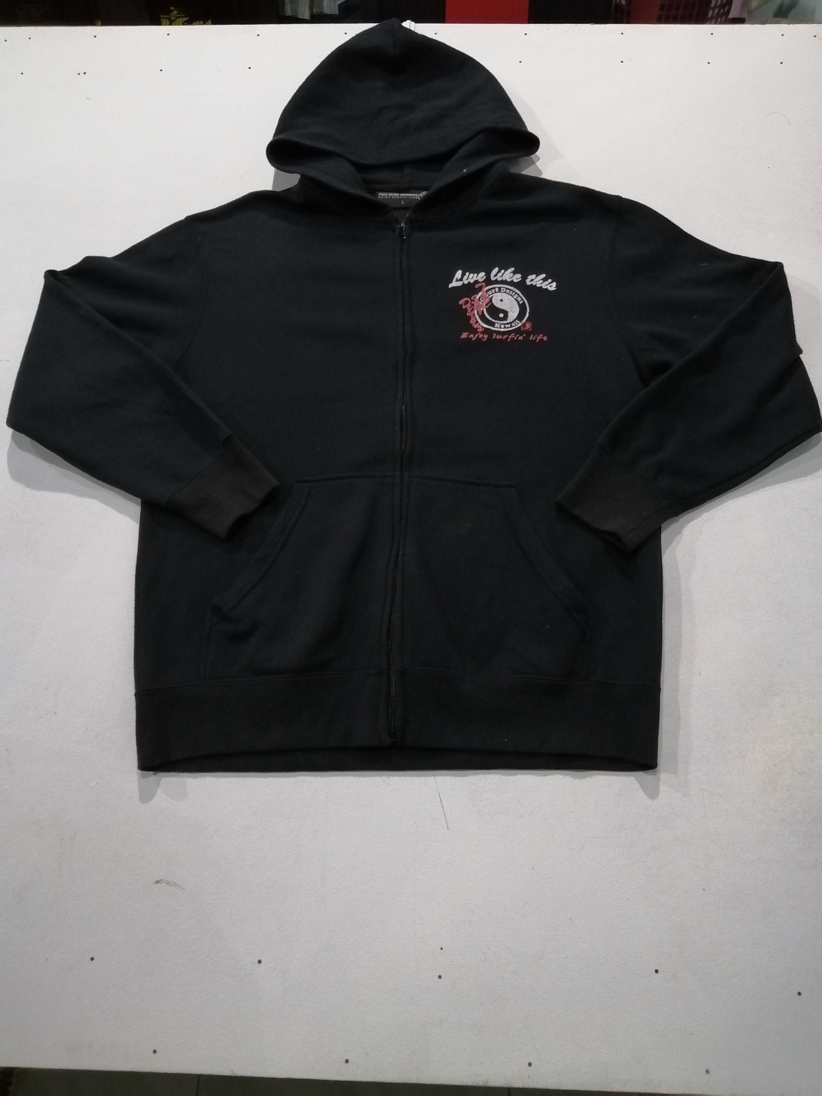 Designer Vtg T&C Surf Design Hawaii Big Logo Zipper Hoodie Sweater Size US L / EU 52-54 / 3 - 1 Thumbnail